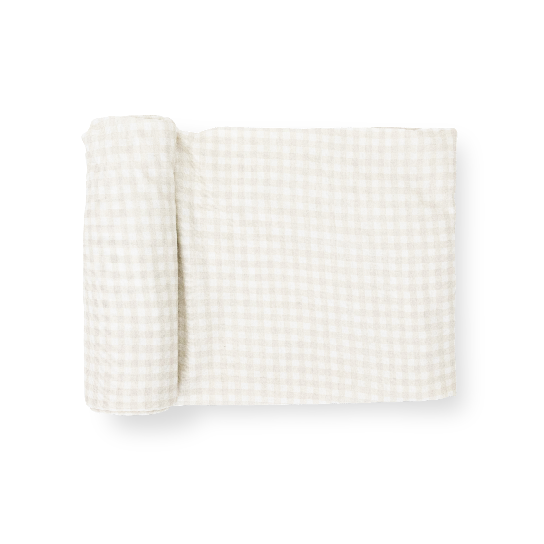 Stretch Knit Swaddle Blanket - Tan Gingham