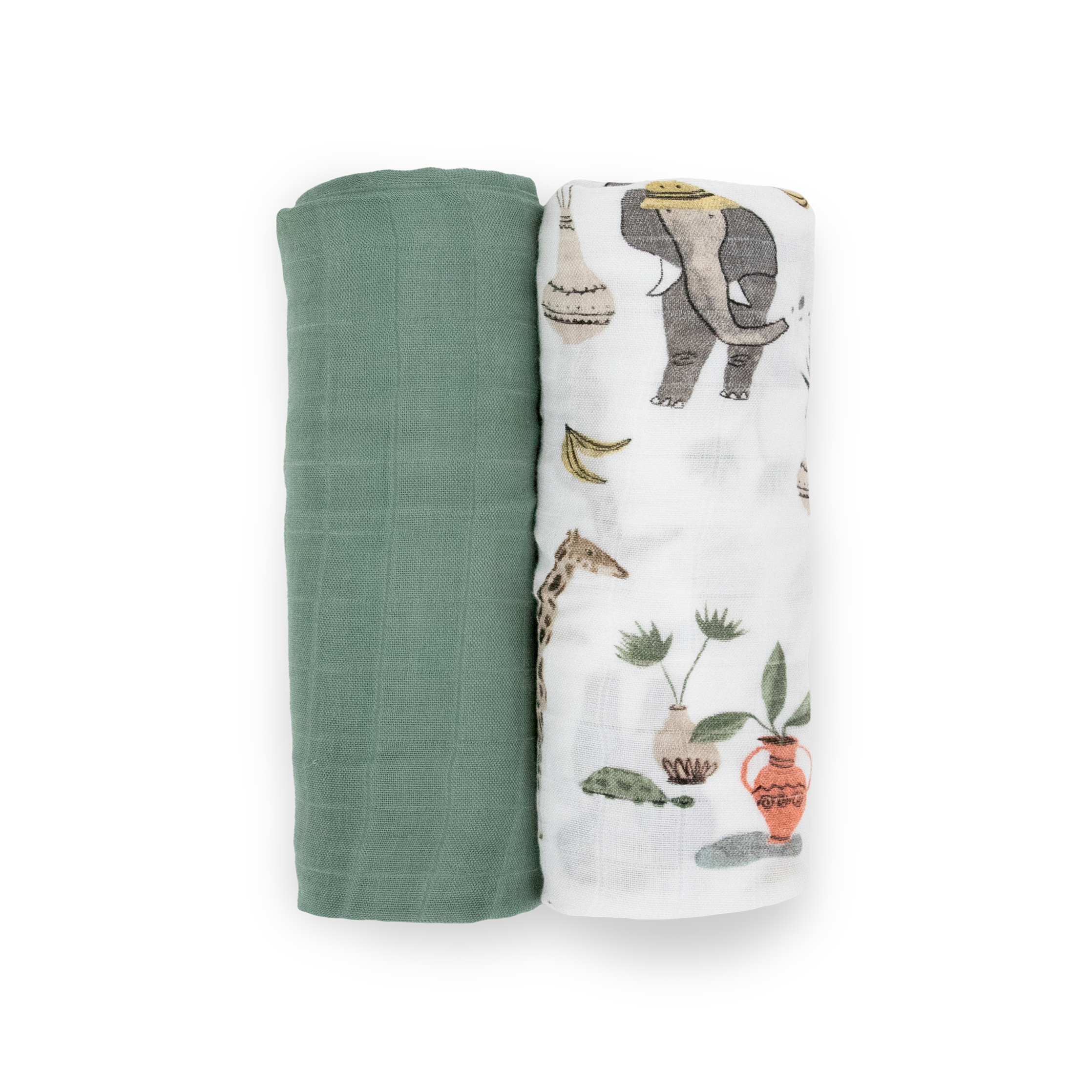 Deluxe Muslin Swaddle Blanket 2 Pack - Safari Social 2