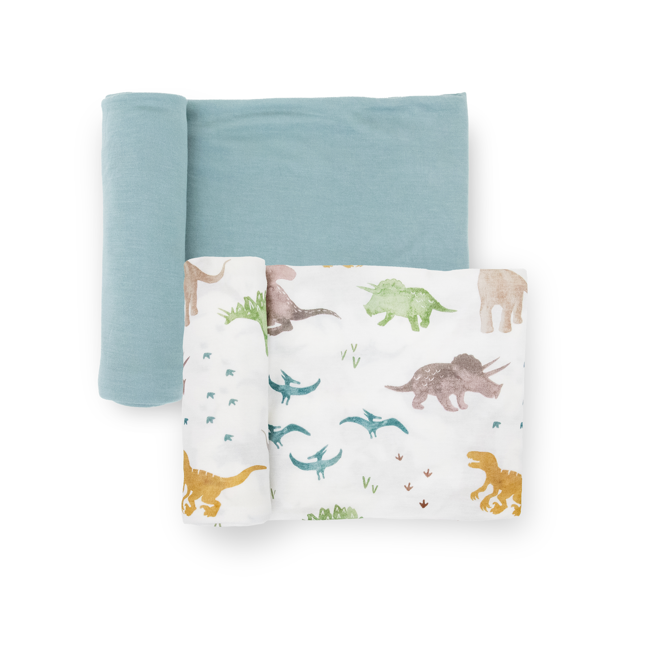 Stretch Knit Swaddle Blanket 2 Pack Dino Pals