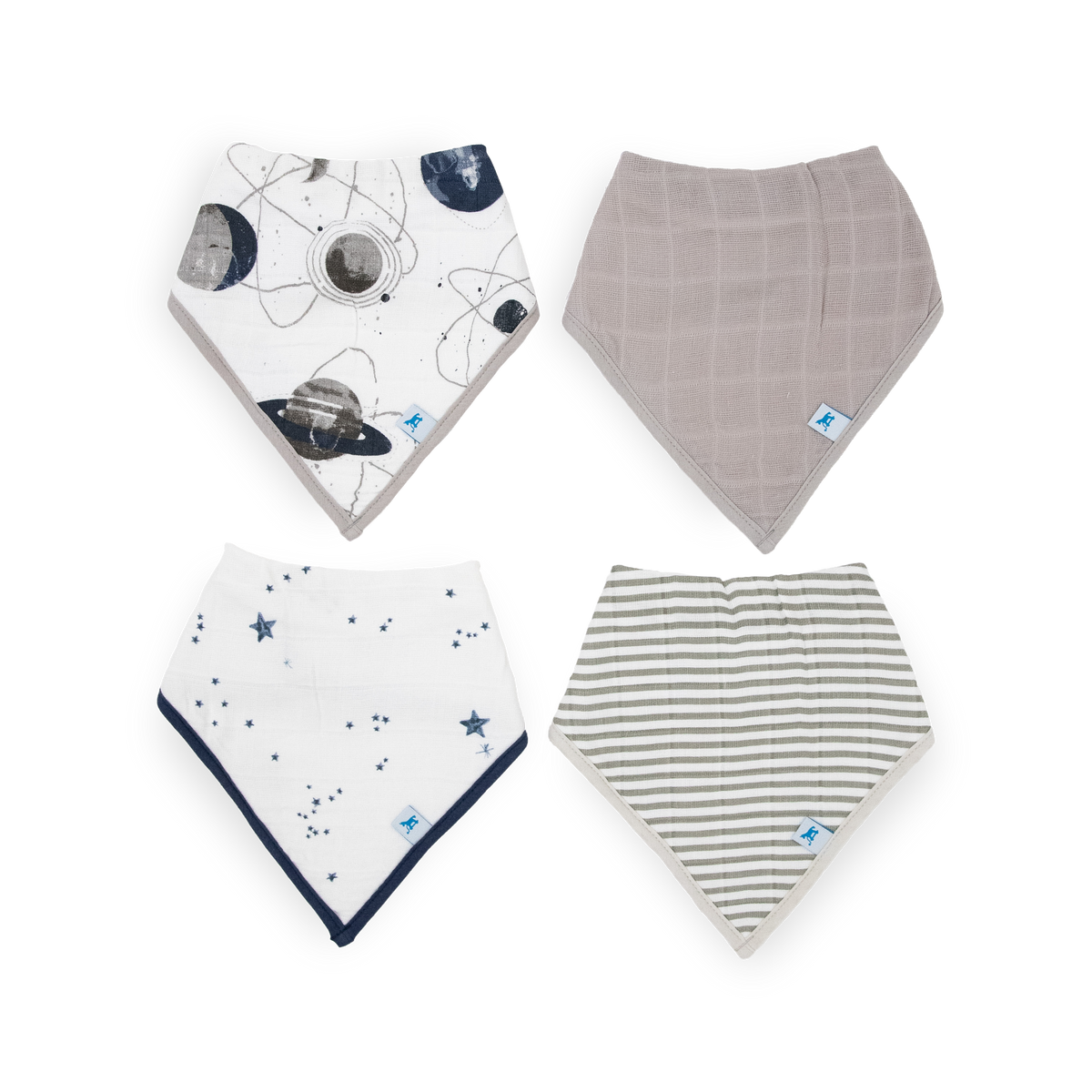 Cotton Muslin + Fleece Bandana Bib 4 Pack - Wallflower – Little