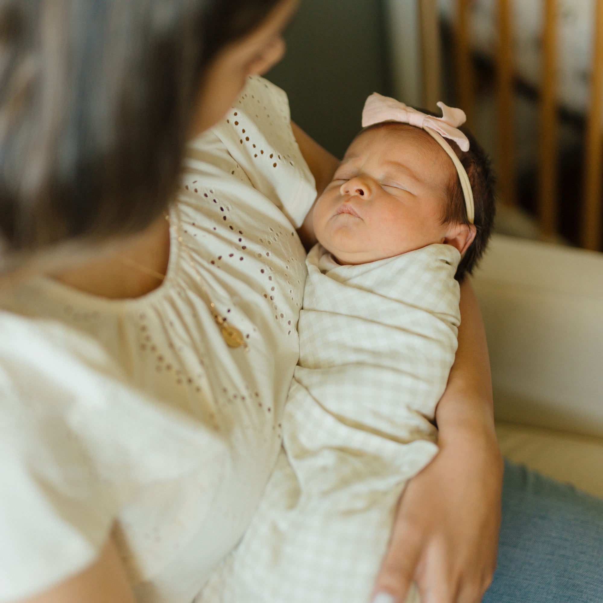 Stretch Knit Swaddle Blanket 2 Pack - Frost Green