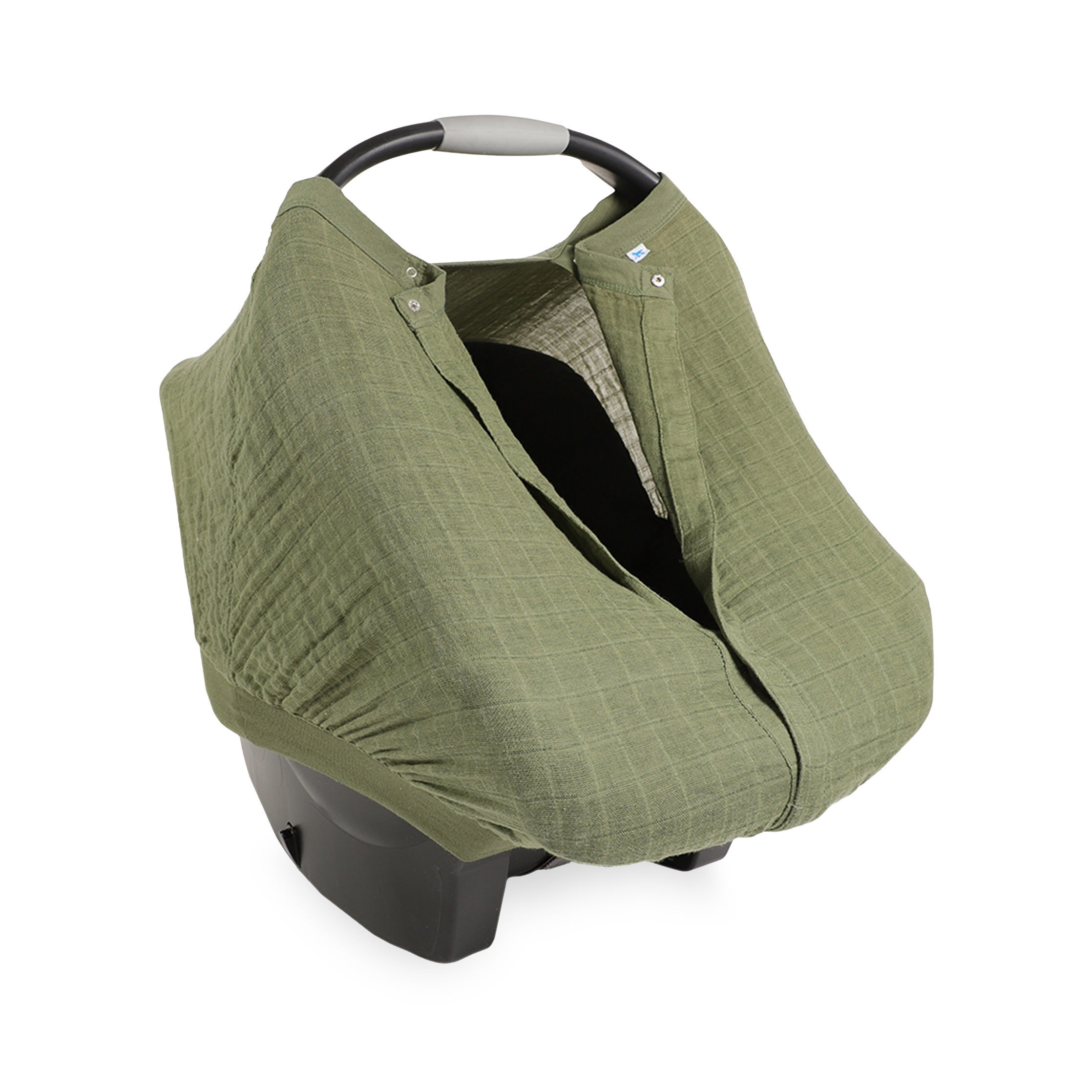 thumbnail image 2 of Hooyax Muslin Car Seat Cover For Babies - Breathable Sunshade With Mesh Window For Strollers & Car Seats 2 of 6