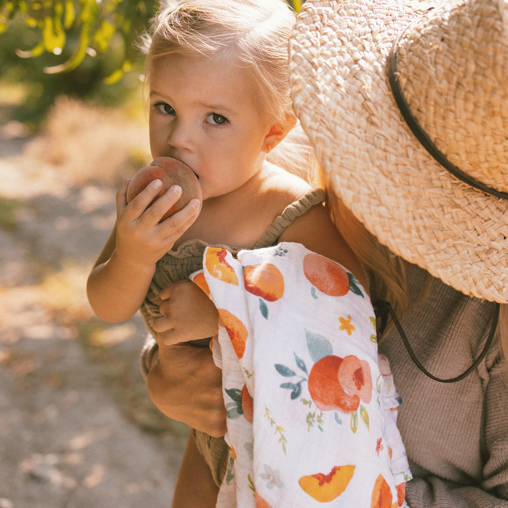 Cotton Muslin Swaddle Blanket 3 Pack - Georgia Peach
