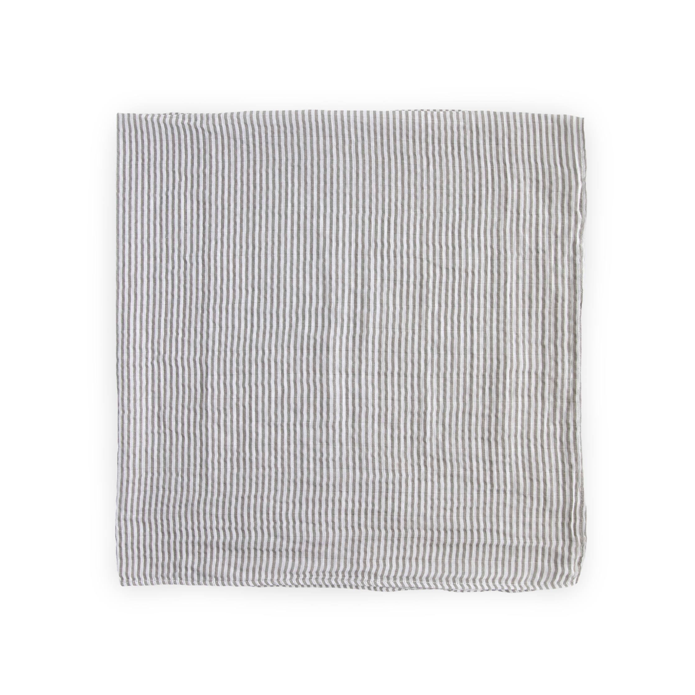 Cotton Muslin Swaddle - Grey Stripe – Living Textiles Co