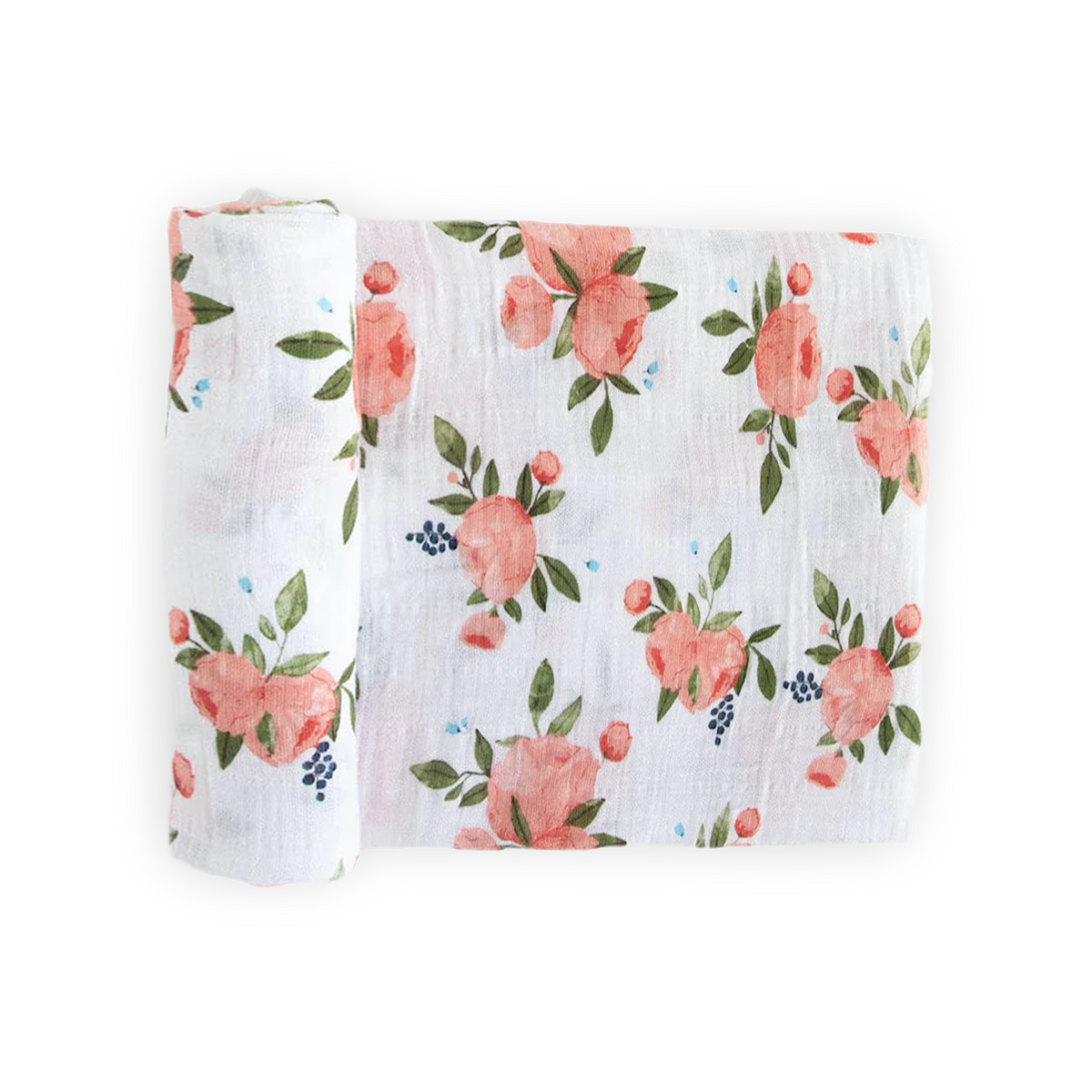 Cotton Muslin Swaddle Blanket Watercolor Roses