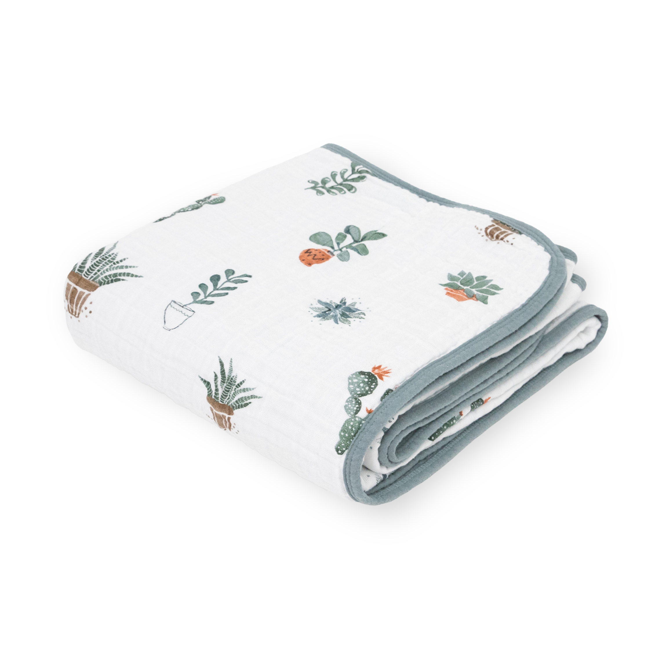 Cactus Print Muslin Quilt Cozy Cotton Blankets Little Unicorn USA