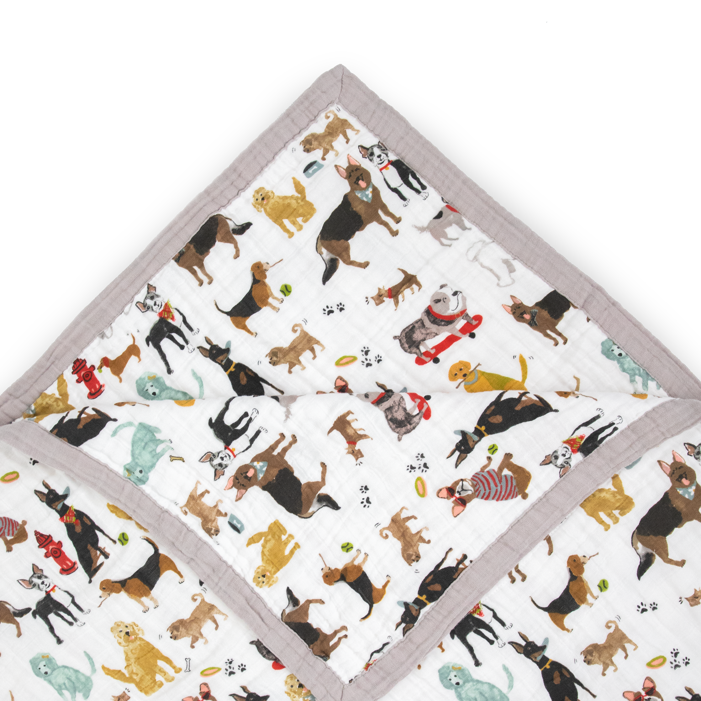 Cotton Muslin Kids Woof Quilt Dog Themed Throw Blanket Little Unicorn USA