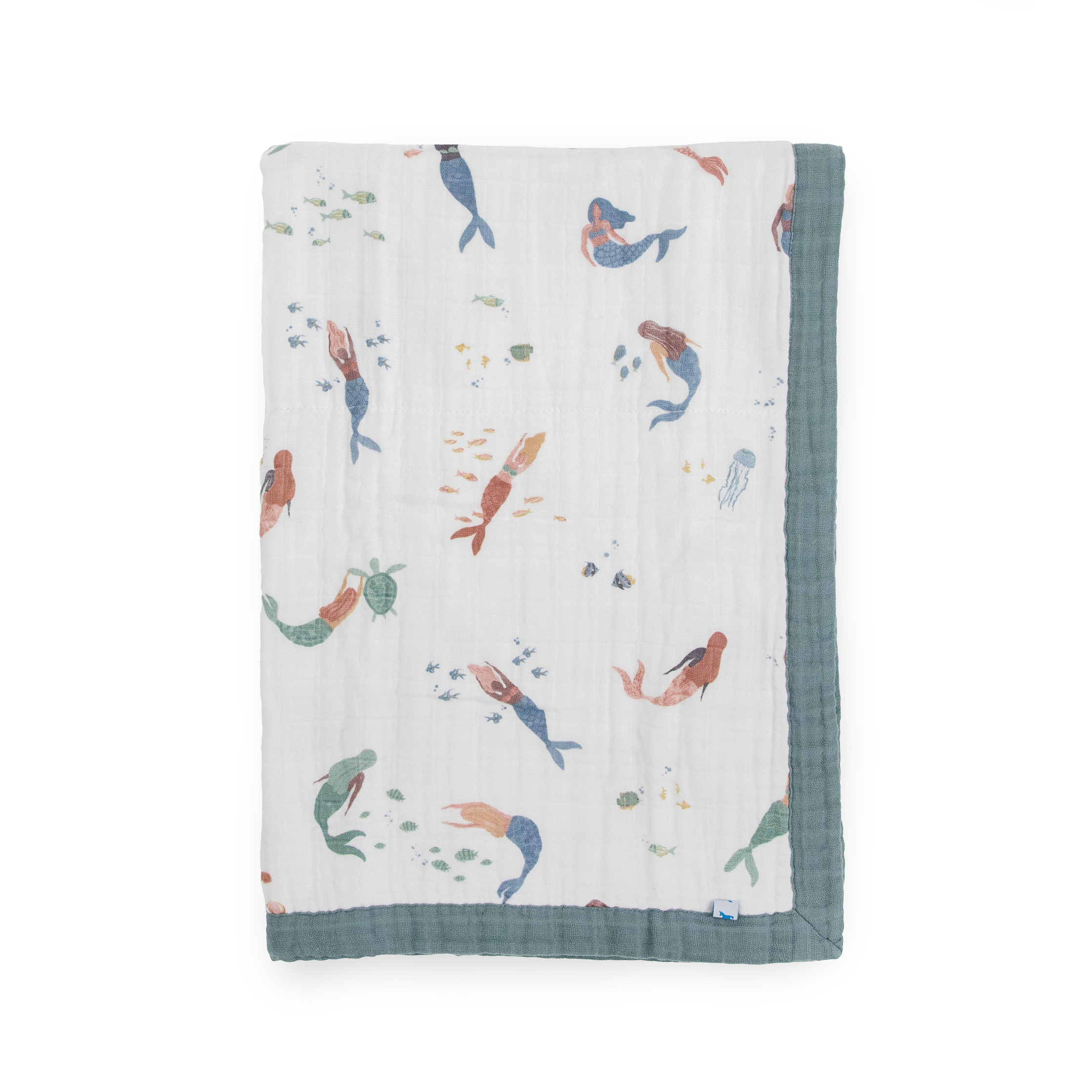 Cotton Muslin Baby Quilt Mermaids