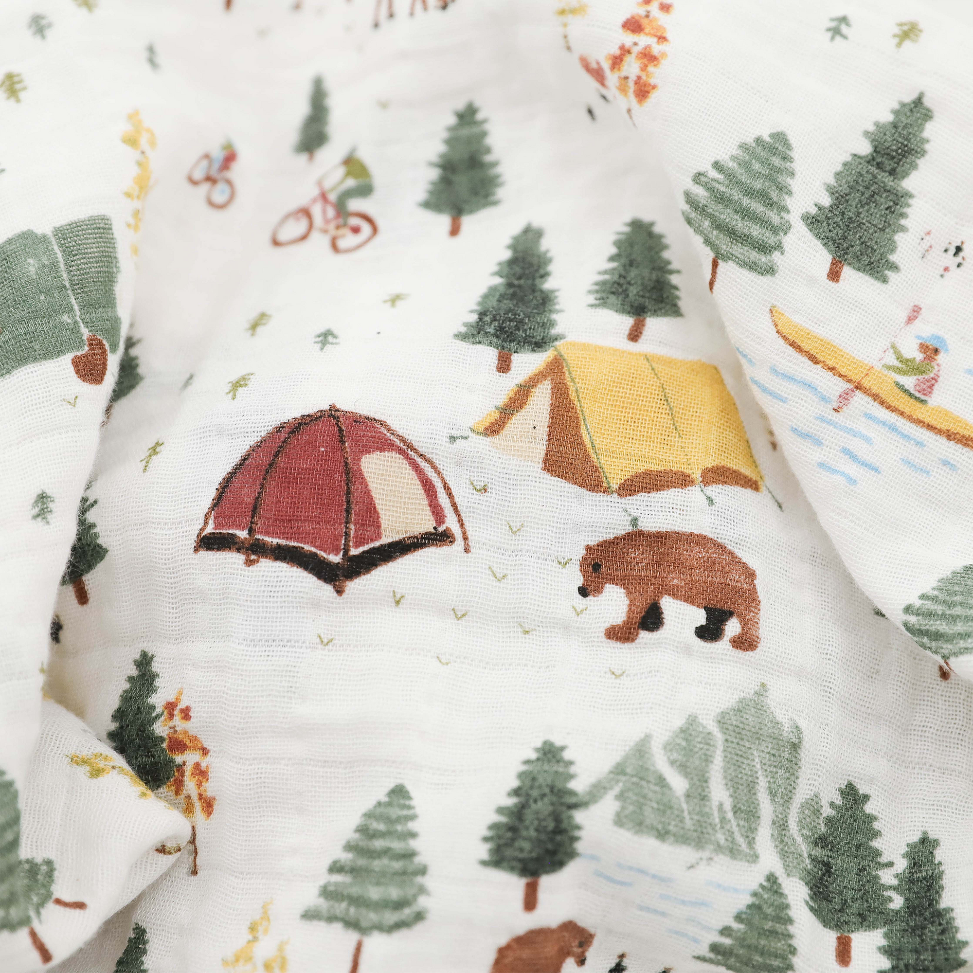 Organic Cotton Muslin Swaddle Blanket 2 Pack - Alpine Adventure