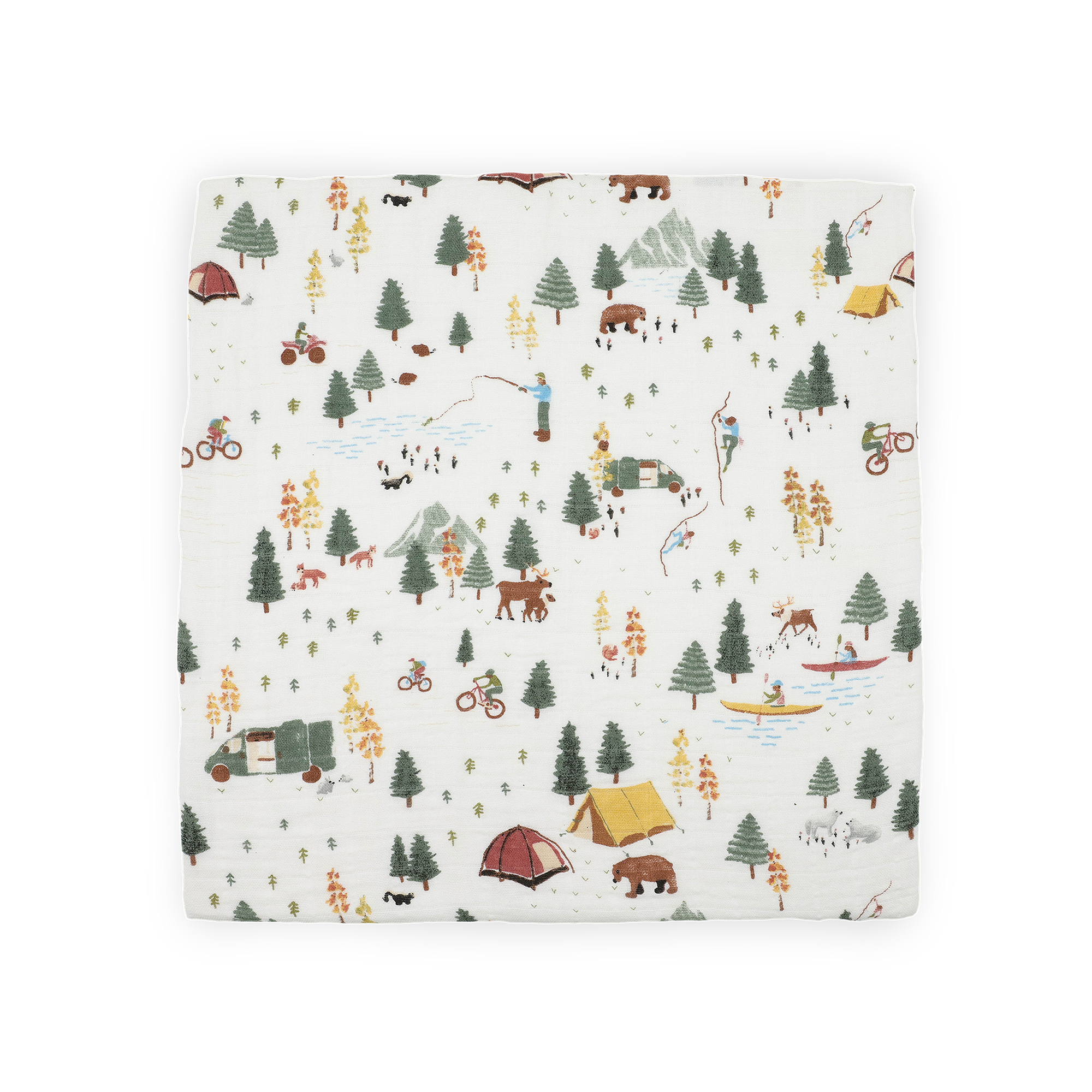 Organic Cotton Muslin Swaddle Blanket 2 Pack - Alpine Adventure