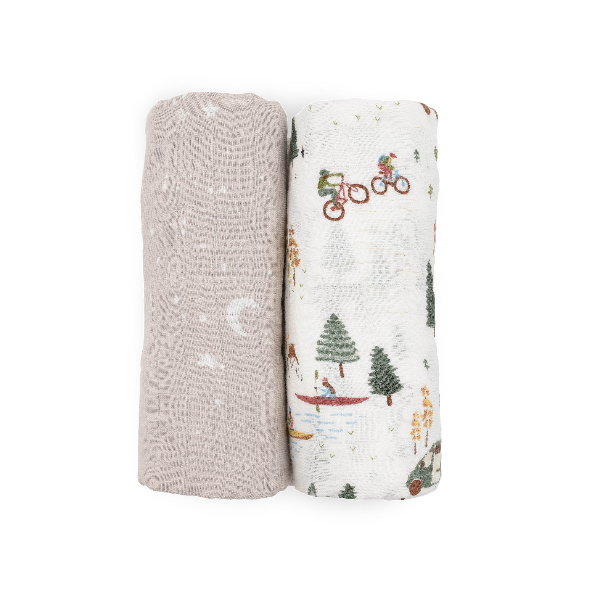 Organic Cotton Muslin Swaddle Blanket 2 Pack - Alpine Adventure