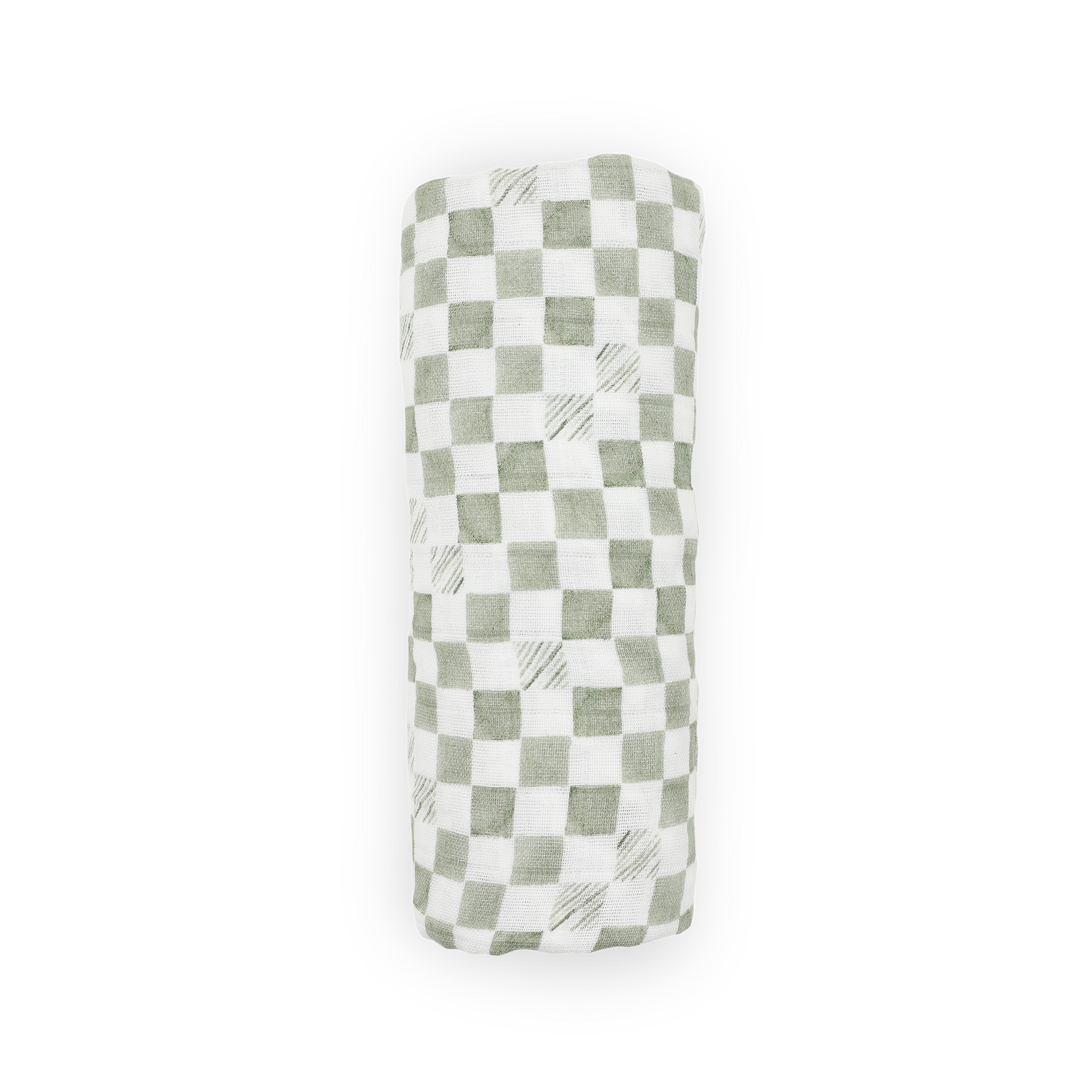 Organic Cotton Muslin Swaddle Blanket - Green Checker