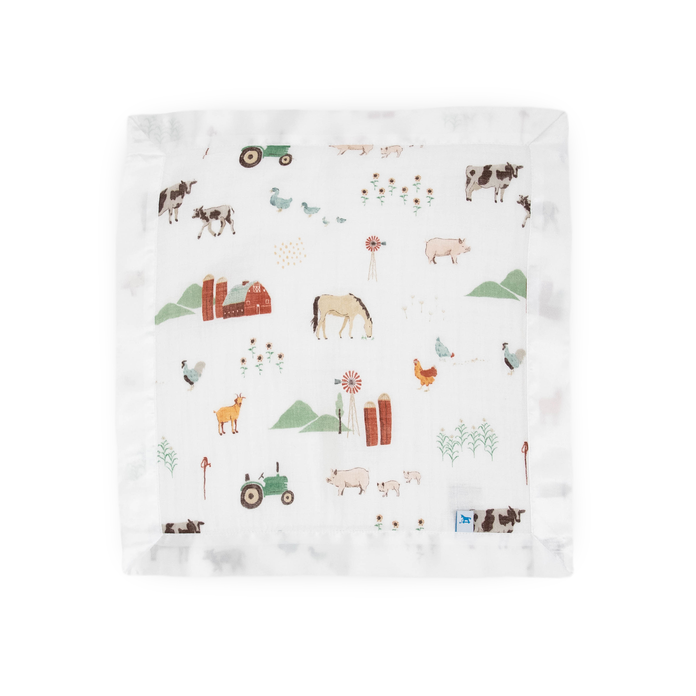 Cotton Muslin Security Blanket 3 Pack Farmyard Little Unicorn USA