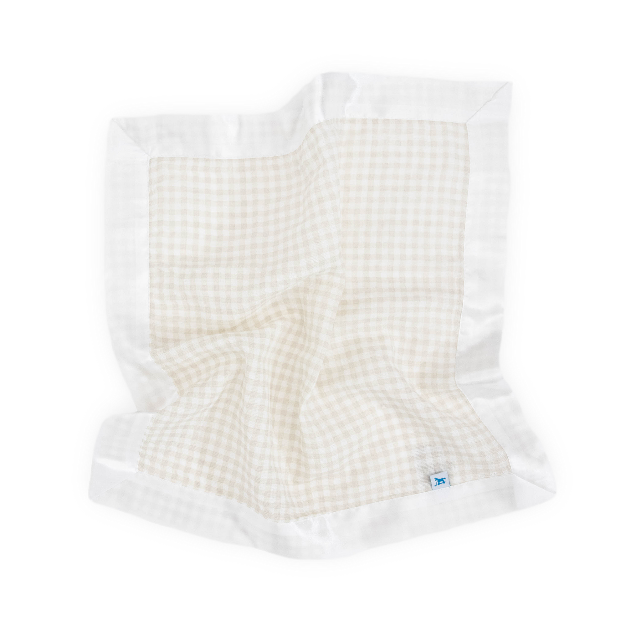 Cotton Muslin Security Blanket 3 Pack - Tan Gingham