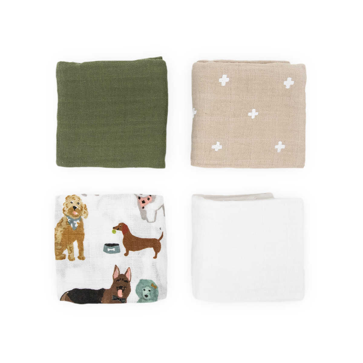 Cotton Muslin Squares 4 Pack - Dino Friends – Little Unicorn USA