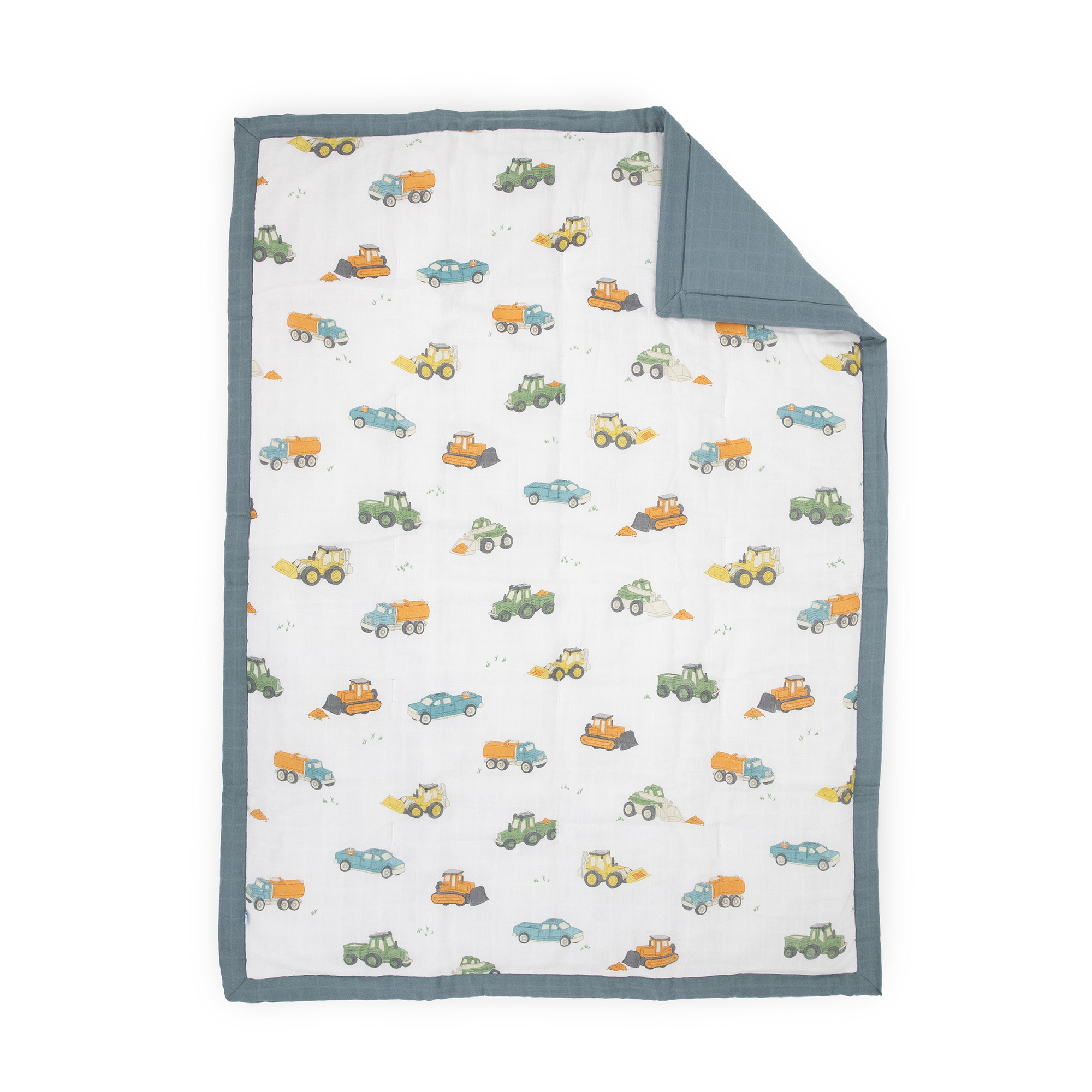 Cotton Muslin Toddler Bedding 3 Piece Set - Work Trucks