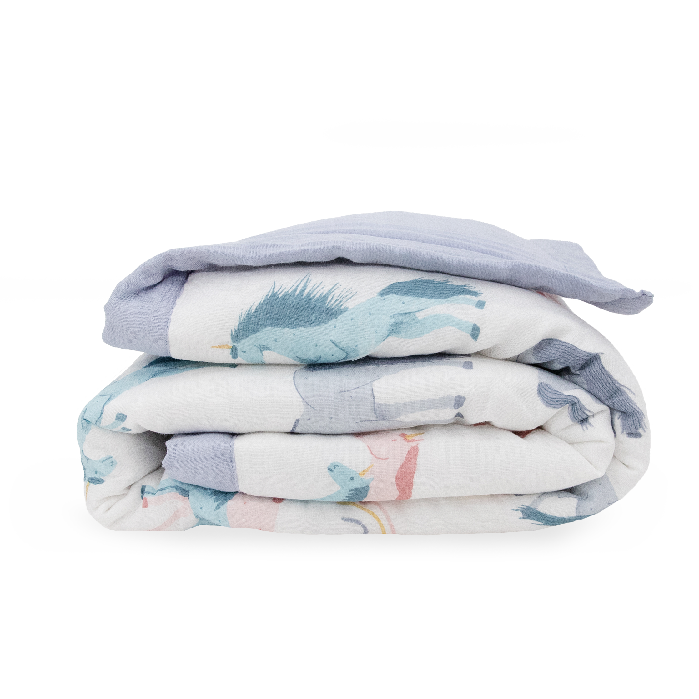 Cotton Muslin Toddler Comforter - Unicorns
