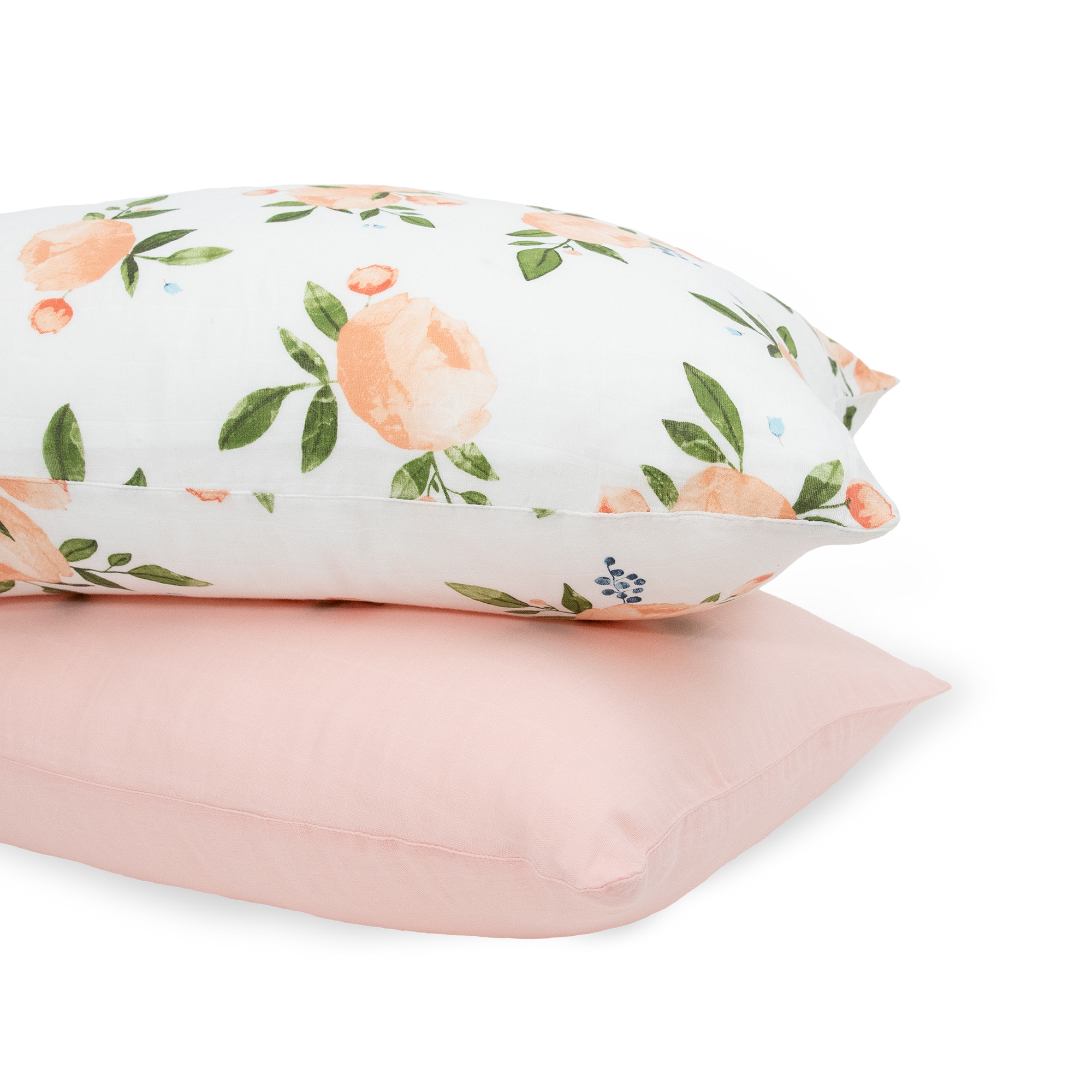 Cotton Muslin Pillowcase 2 Pack - Watercolor Roses Grande 2