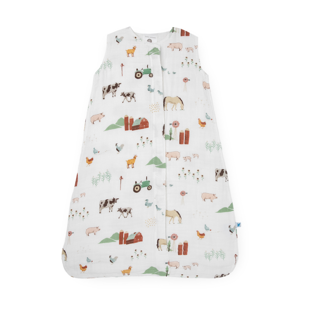 Cotton Muslin Sleep Bag Farmyard Little Unicorn USA