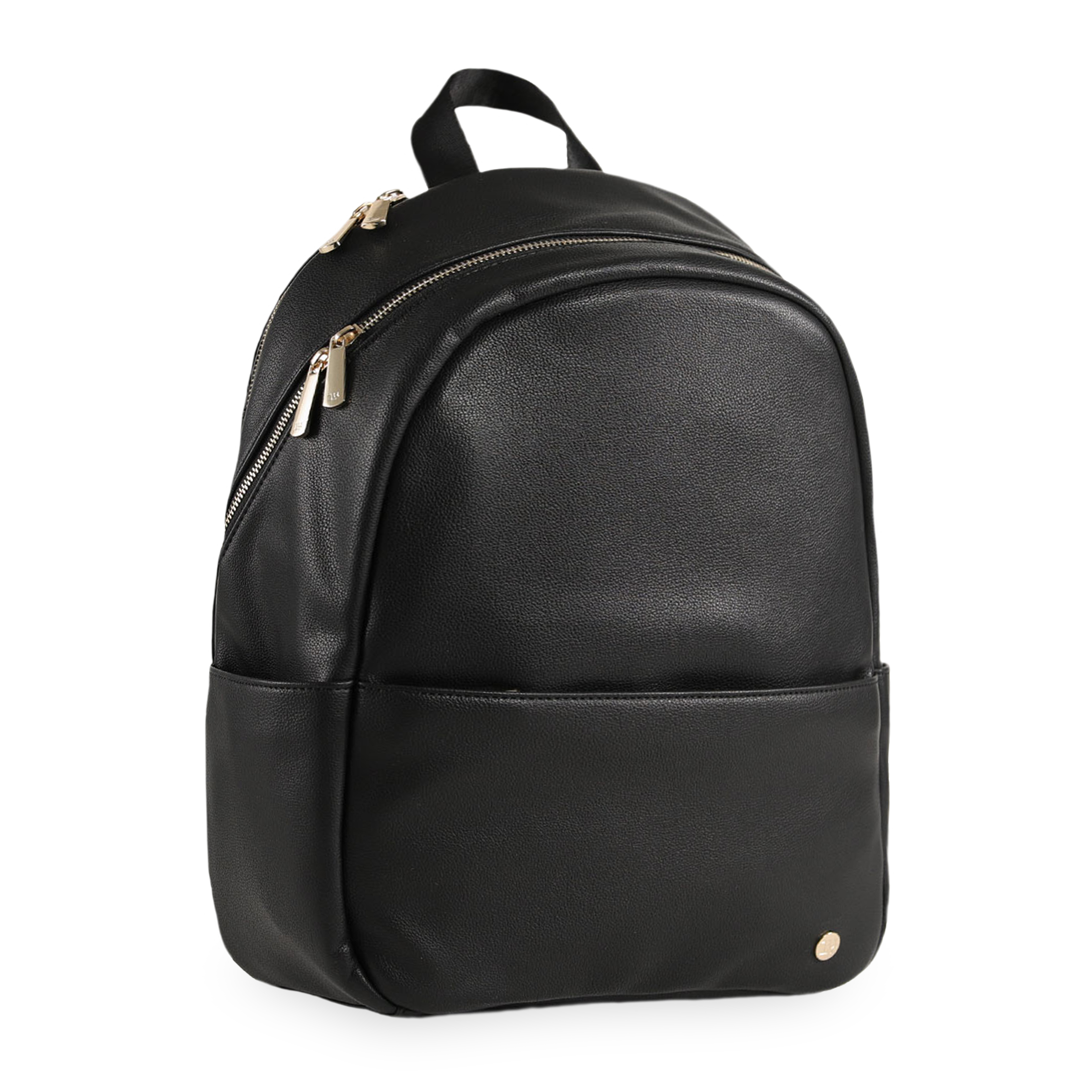 diaper leather backpack Black Backpack with Gold Hardware | Functional Diaper Bag