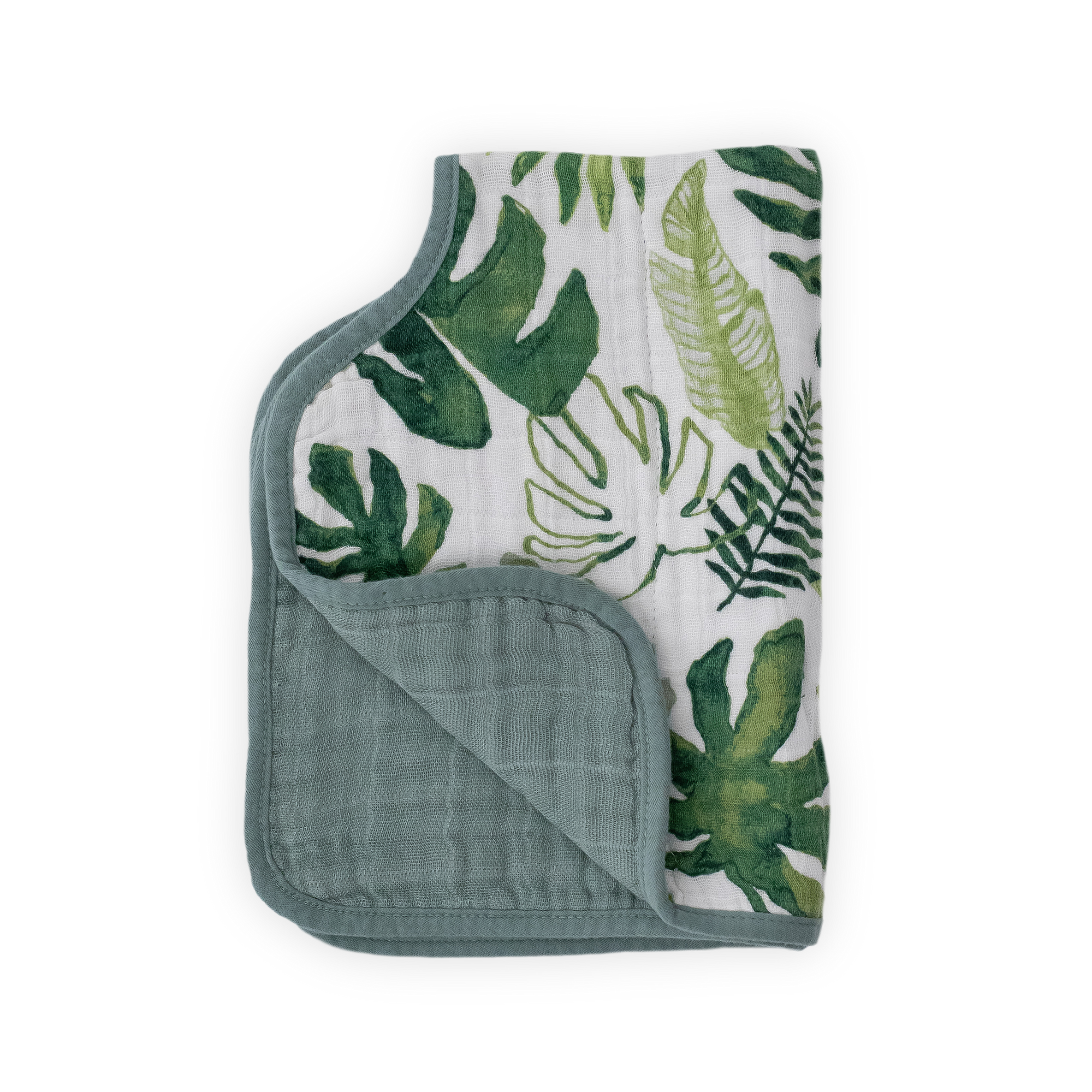 Cotton Muslin Burp Cloth - Tropical Leaf