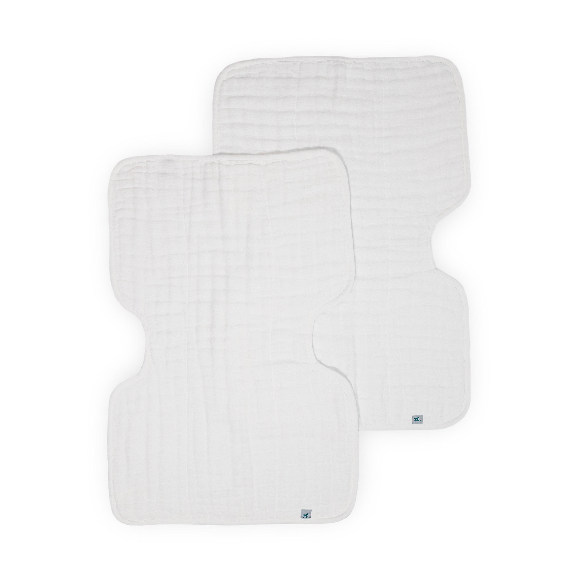 Organic Cotton Muslin Burp Cloth 2 Pack - White + White