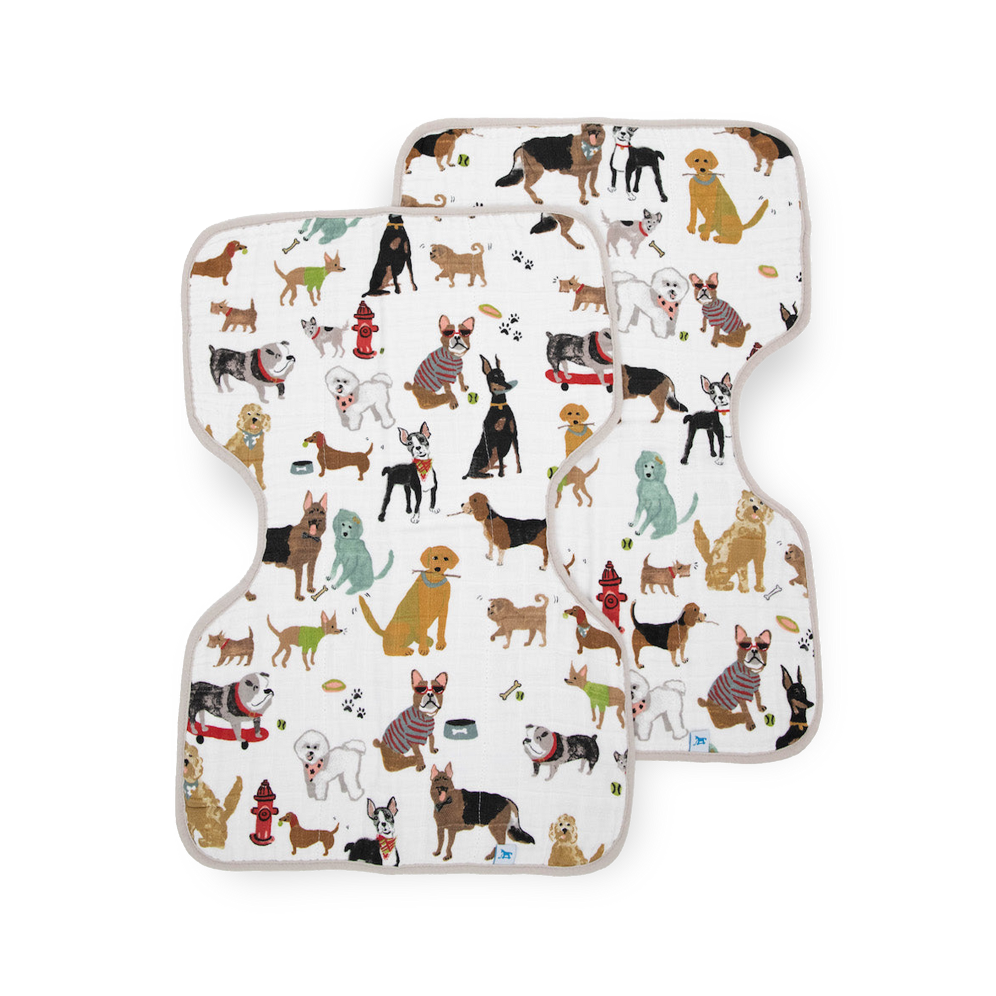 Cotton Muslin Burp Cloth 2 Pack - Woof
