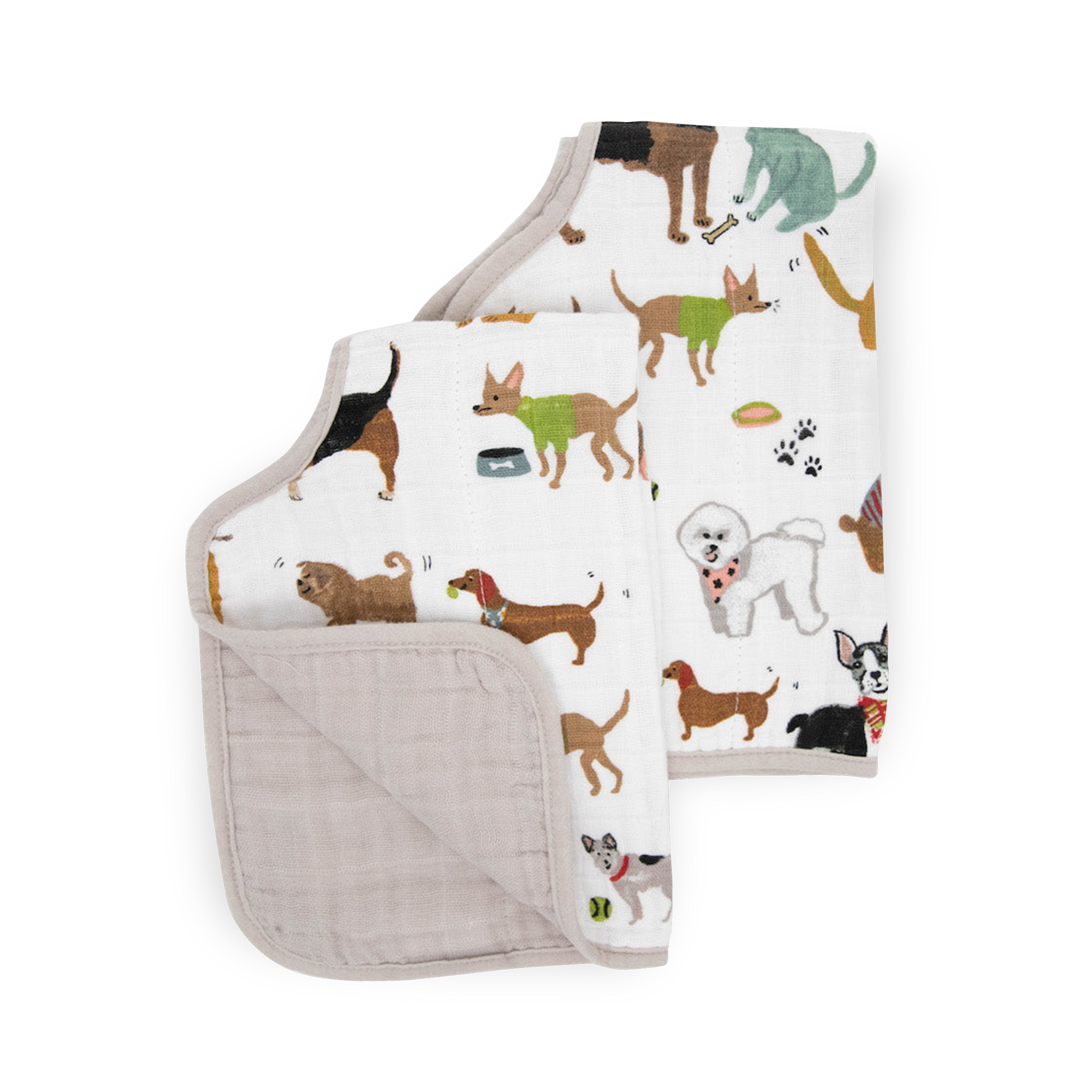 Cotton Muslin Burp Cloth 2 Pack - Woof