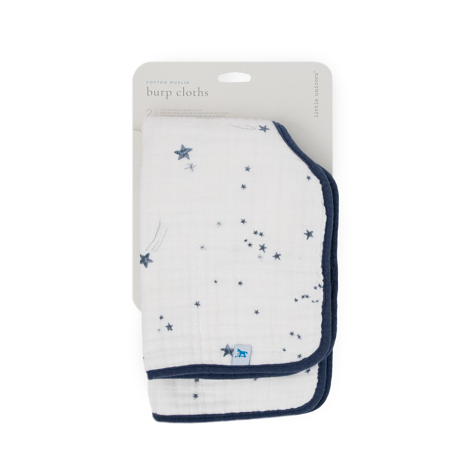 Cotton Muslin Burp Cloth 2 Pack - Shooting Stars