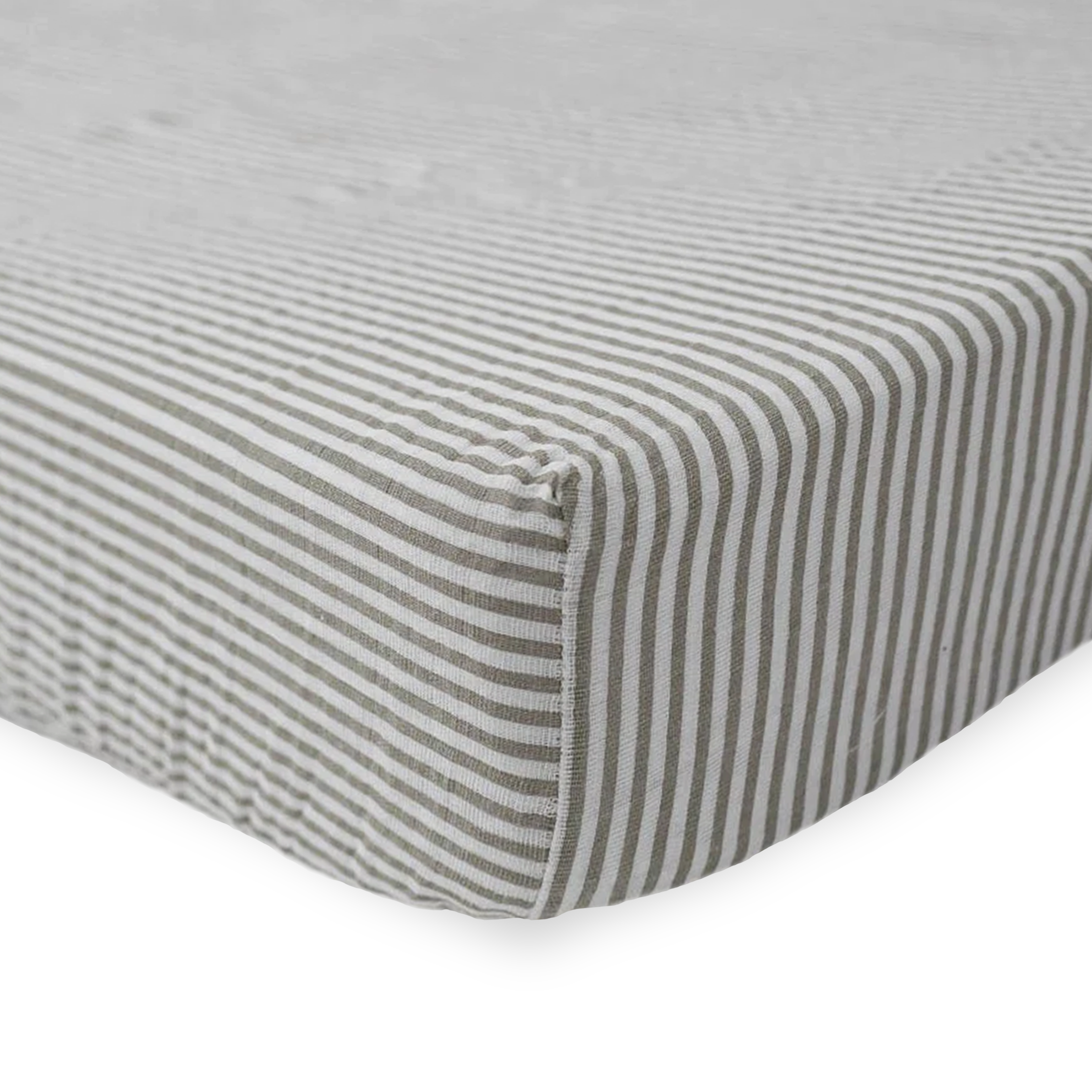 Gray and top white crib sheets