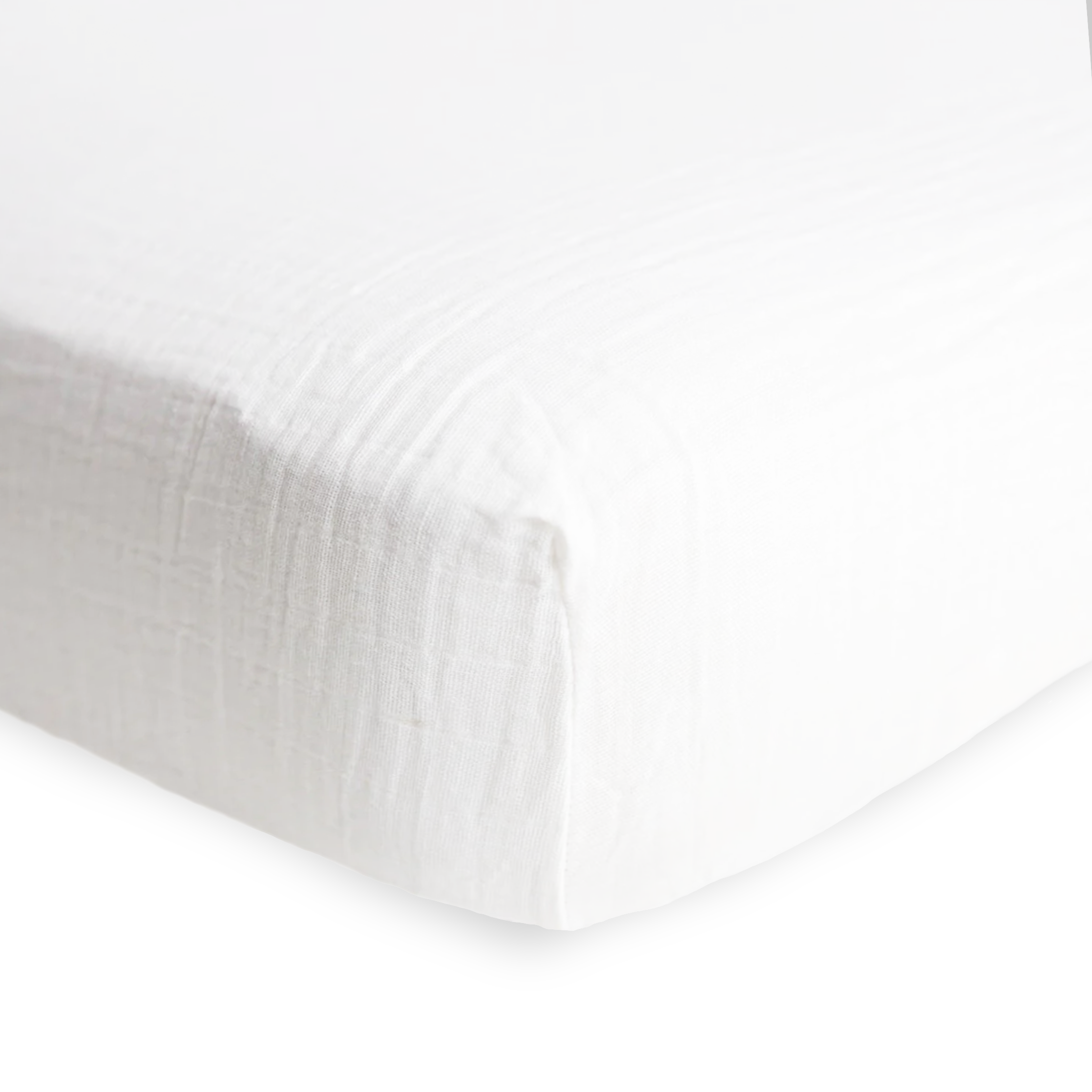 Cotton Muslin Crib Sheet - White