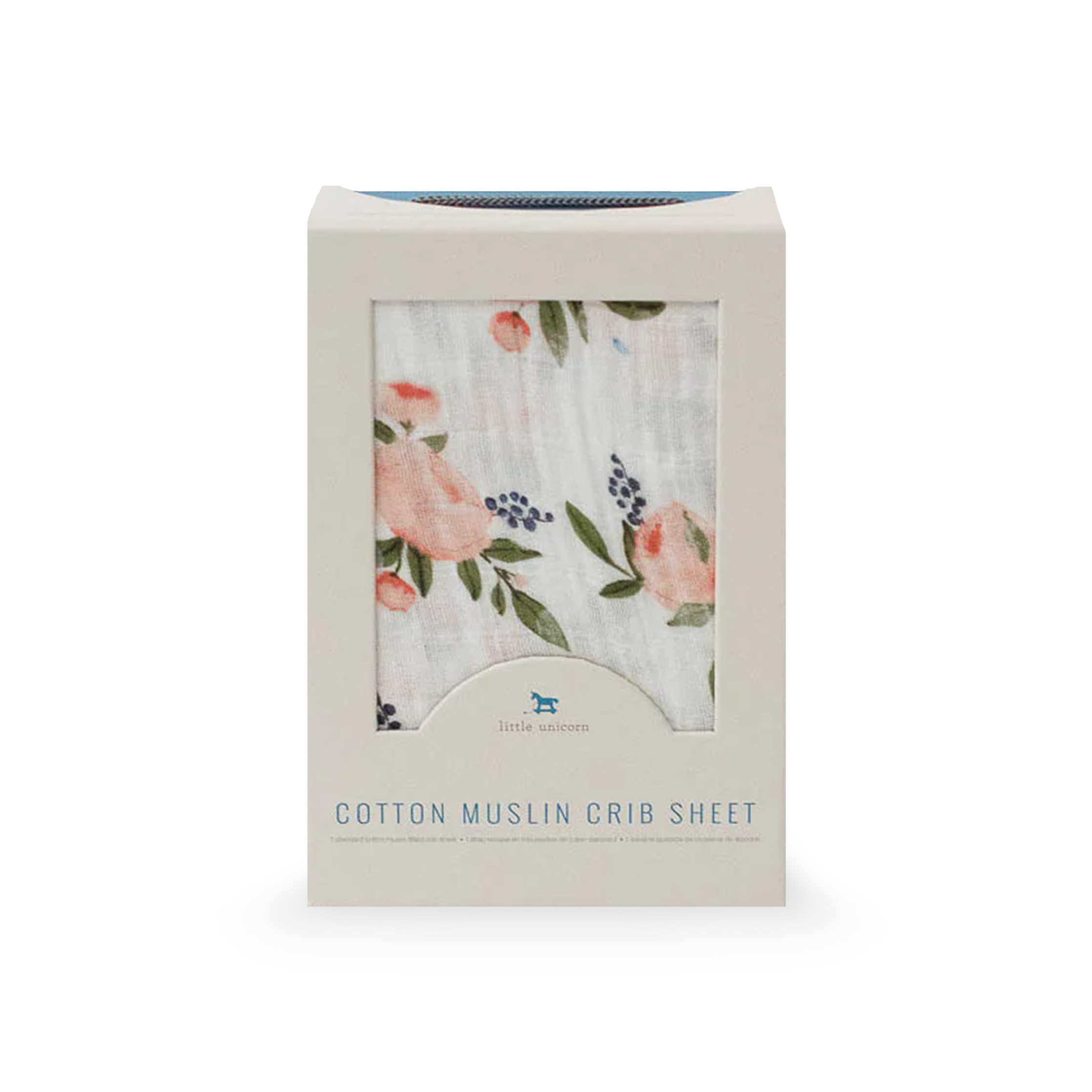 Cotton Muslin Crib Sheet Watercolor Roses Little Unicorn USA