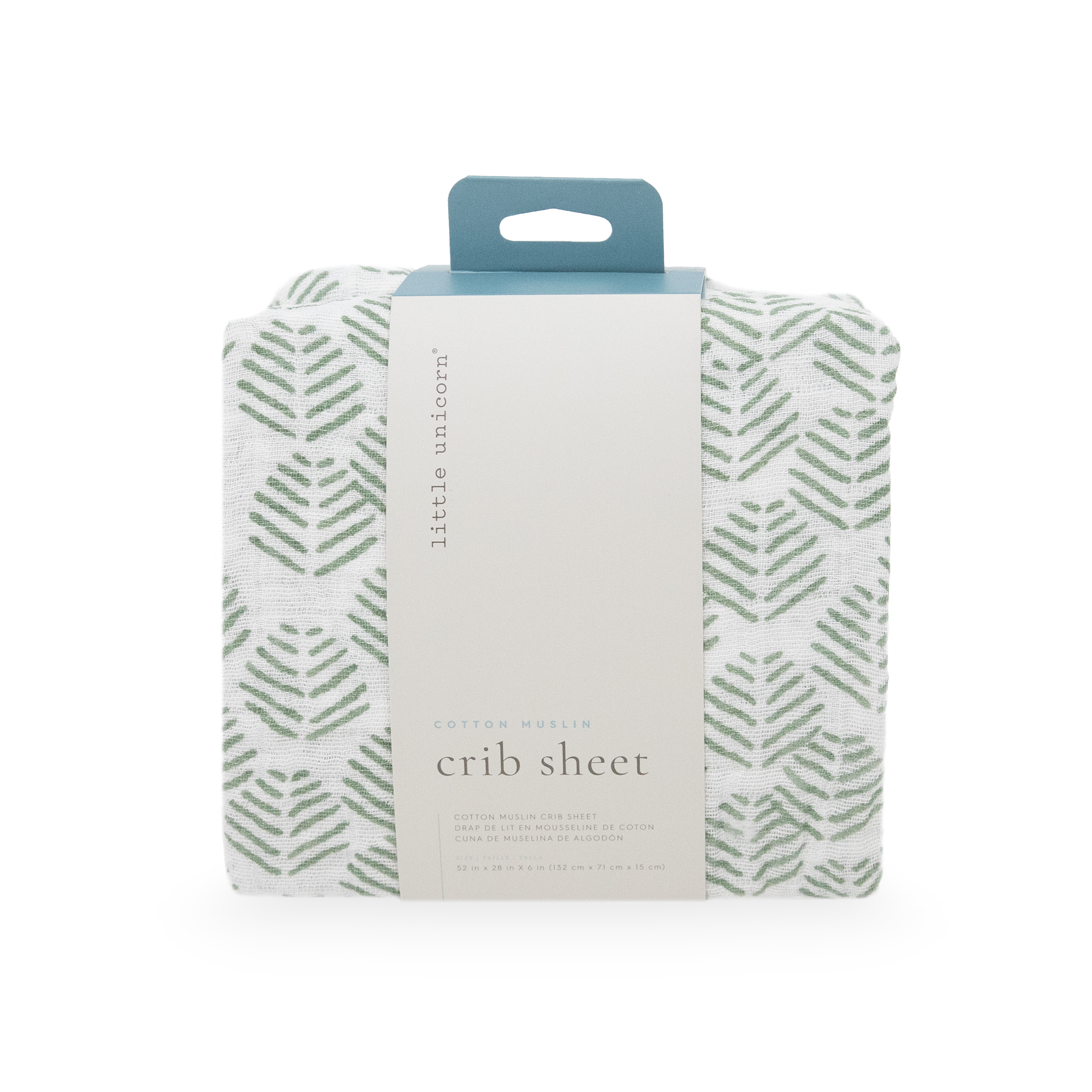 Cotton Muslin Crib Sheet Leaf Motif
