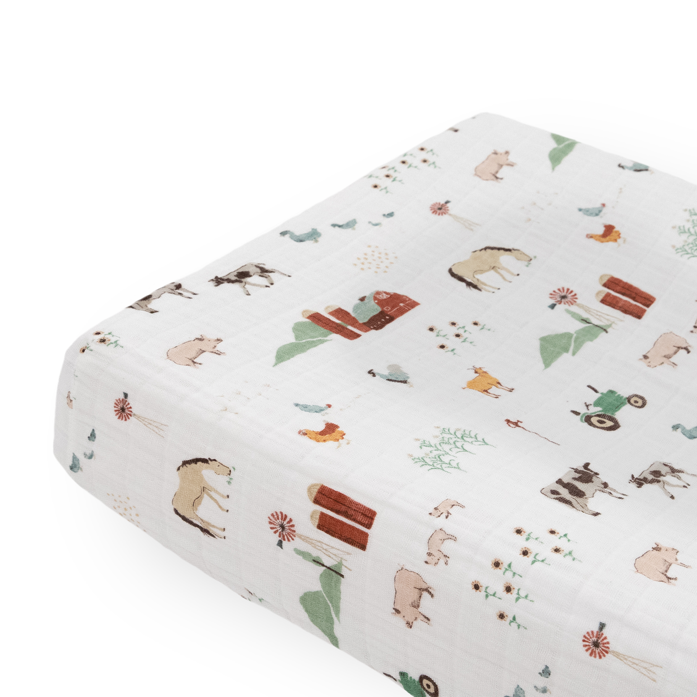 Cotton Muslin Changing Pad Cover Farmyard – Little Unicorn USA