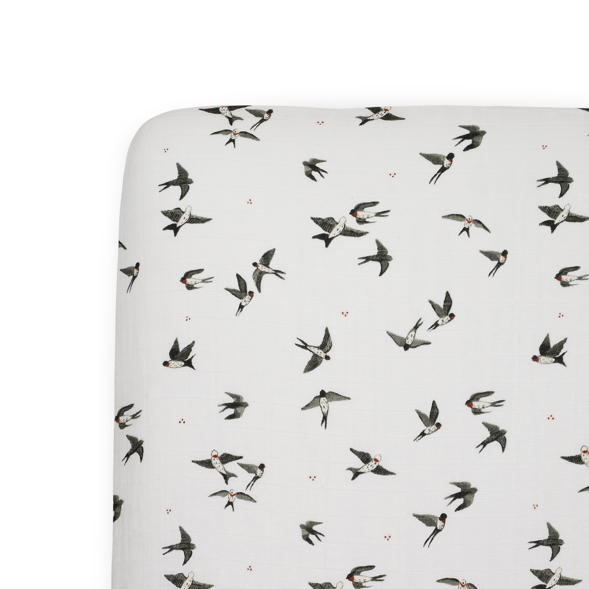 Organic Cotton Muslin Crib Sheet - Swallows