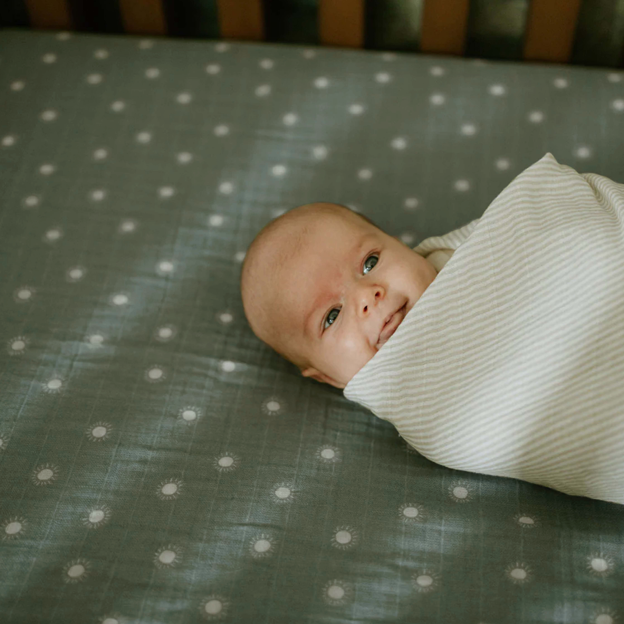 Organic Cotton Muslin Crib Sheet - Sage Suns