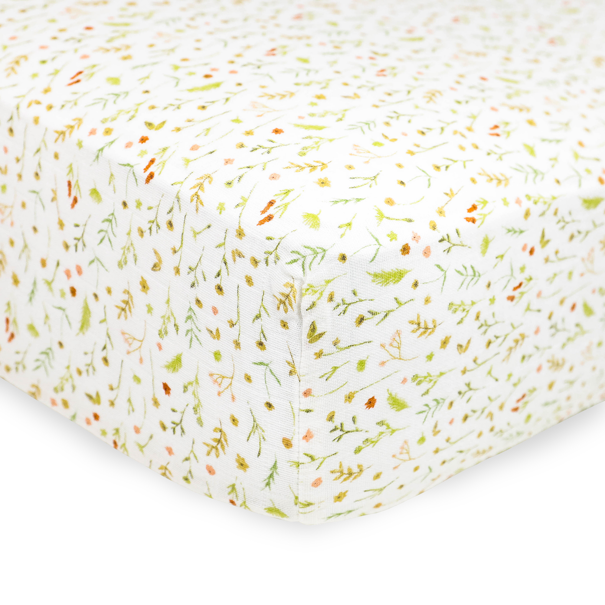 Organic Cotton Muslin Crib Sheet - Floral Field