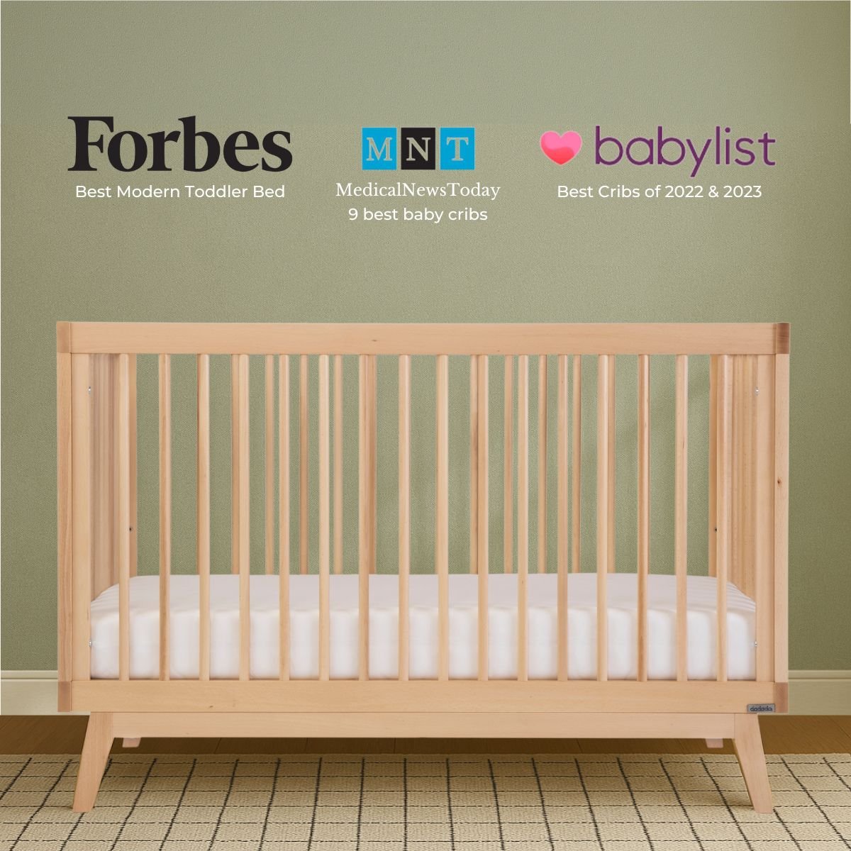 dadada Baby Soho 3-in-1 Convertible Crib