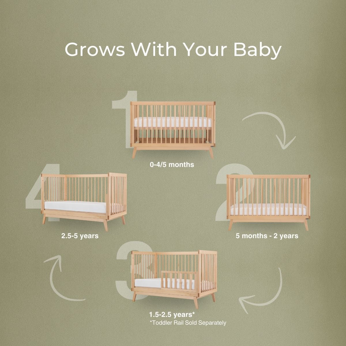 dadada Baby Soho 3-in-1 Convertible Crib