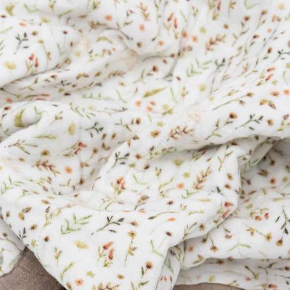 Organic Cotton Muslin Baby Quilt - Floral Field