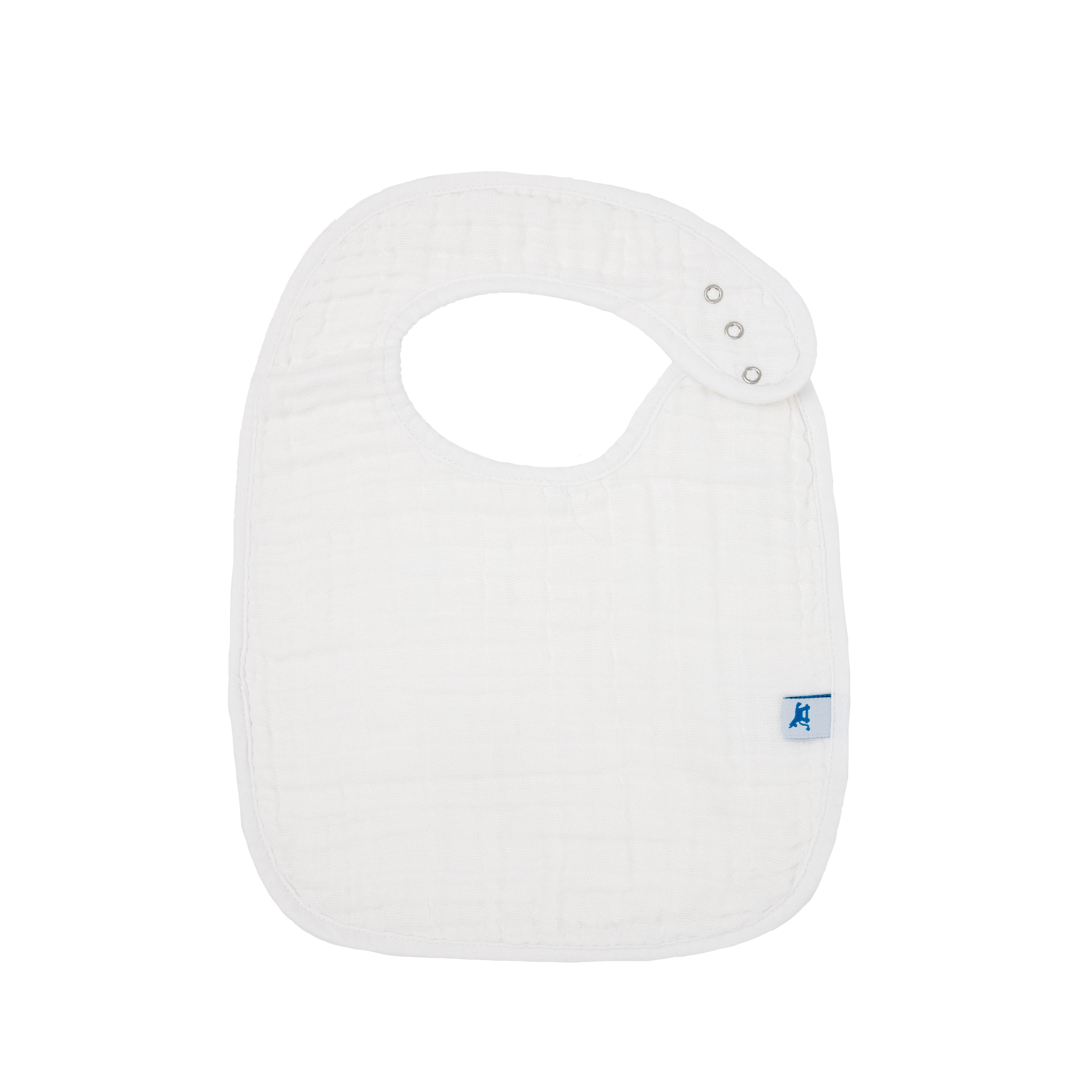 50 Pcs White Baby Bibs - Washable Reversible Cotton Feeding Bibs