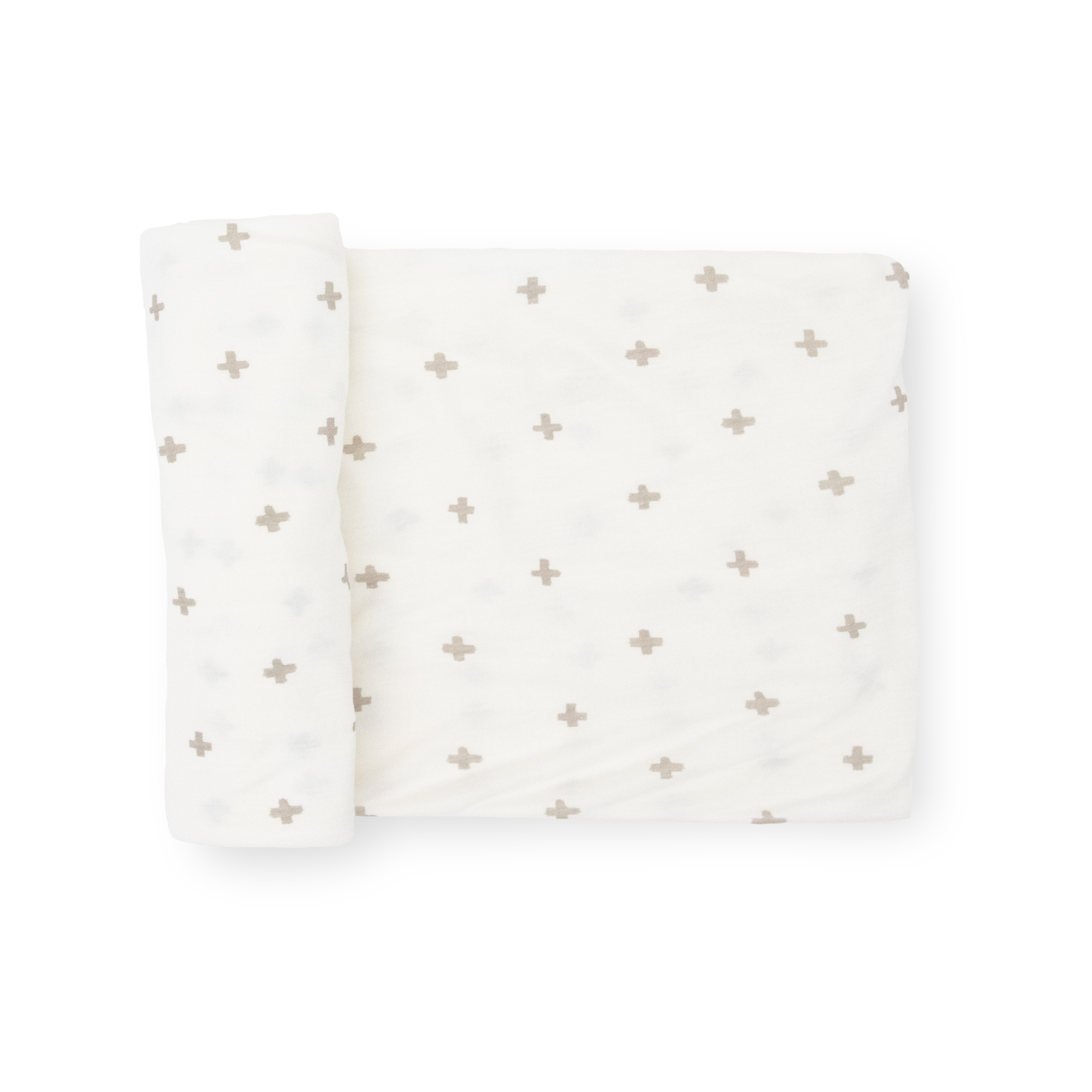 Stretch Knit Swaddle Blanket Grey Cross Little Unicorn USA