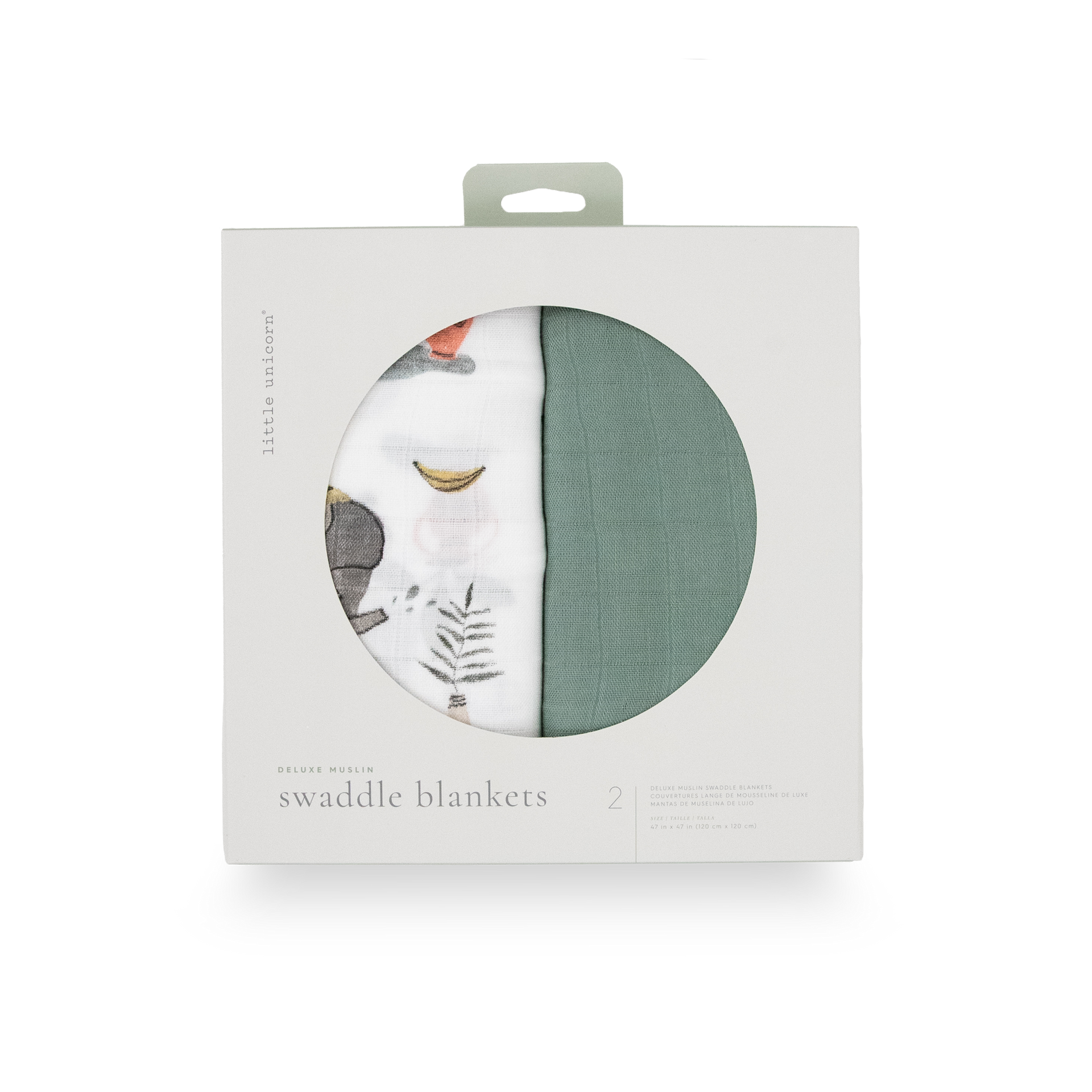 Deluxe Muslin Swaddle Blanket 2 Pack - Safari Social 2 – Little Unicorn USA