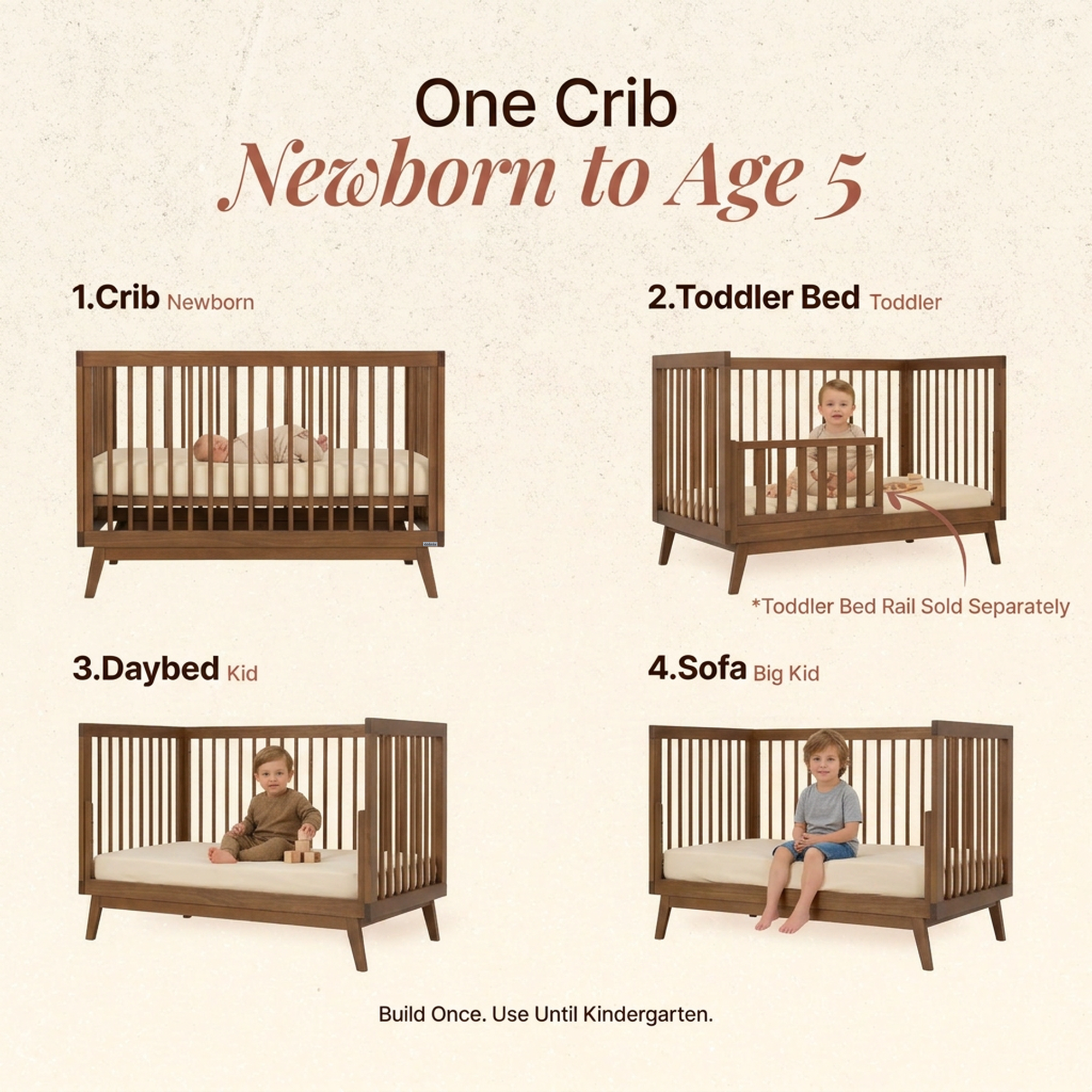 dadada Baby Soho 3-in-1 Convertible Crib
