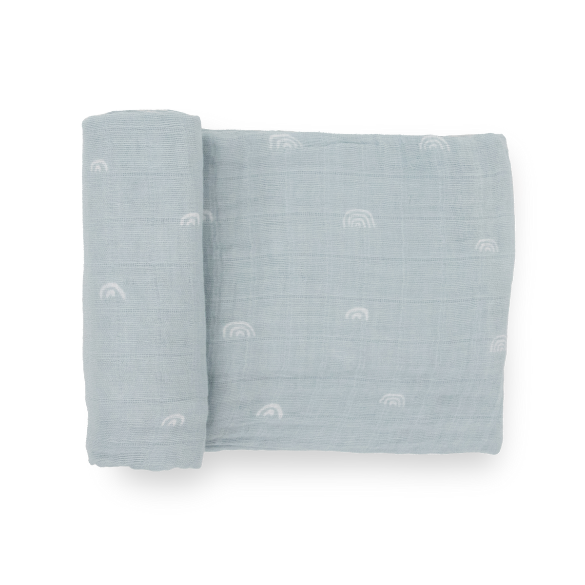 Cotton Muslin Swaddle Blanket Blue Rainbow Little Unicorn USA