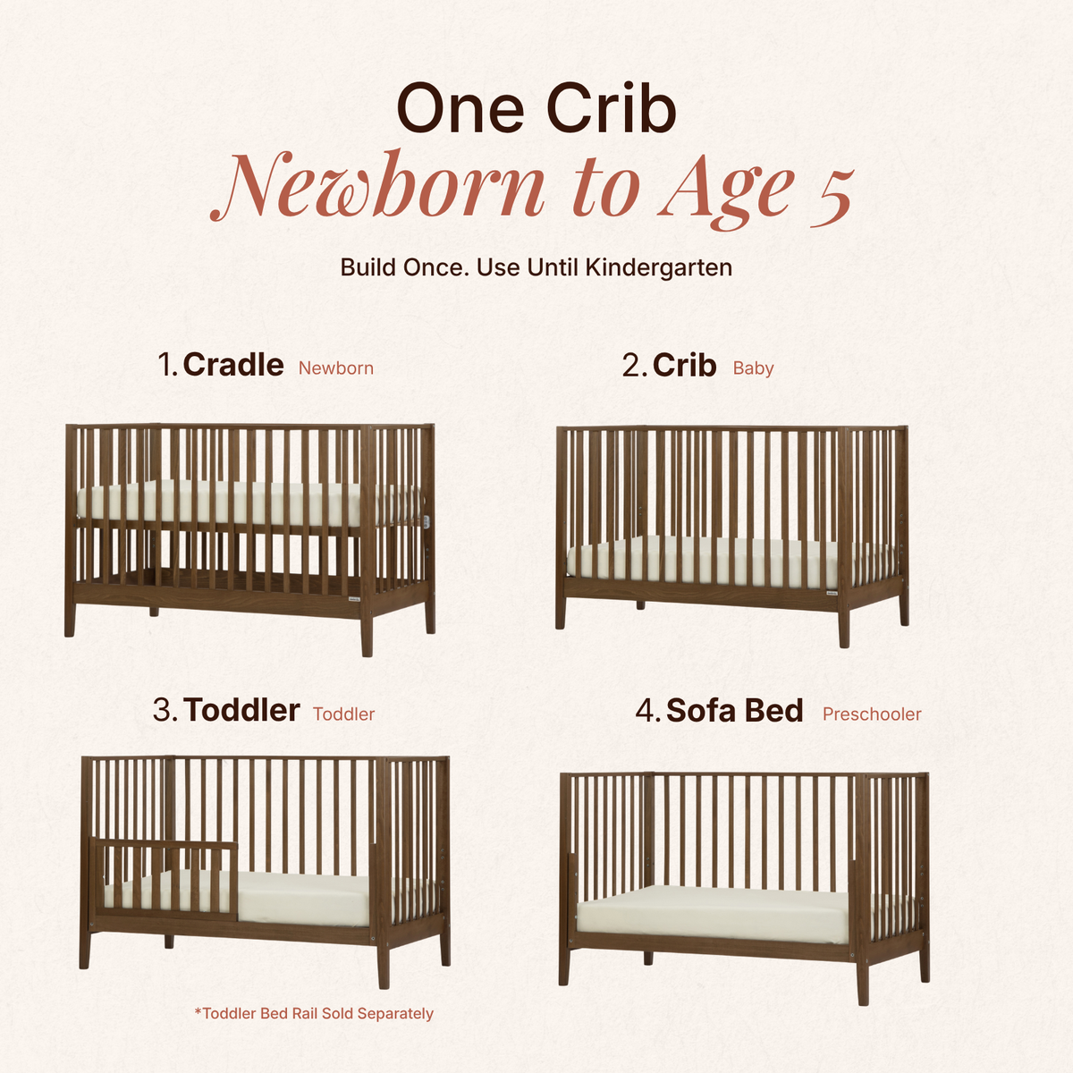 dadada Baby LaLa 3-in-1 Convertible Crib
