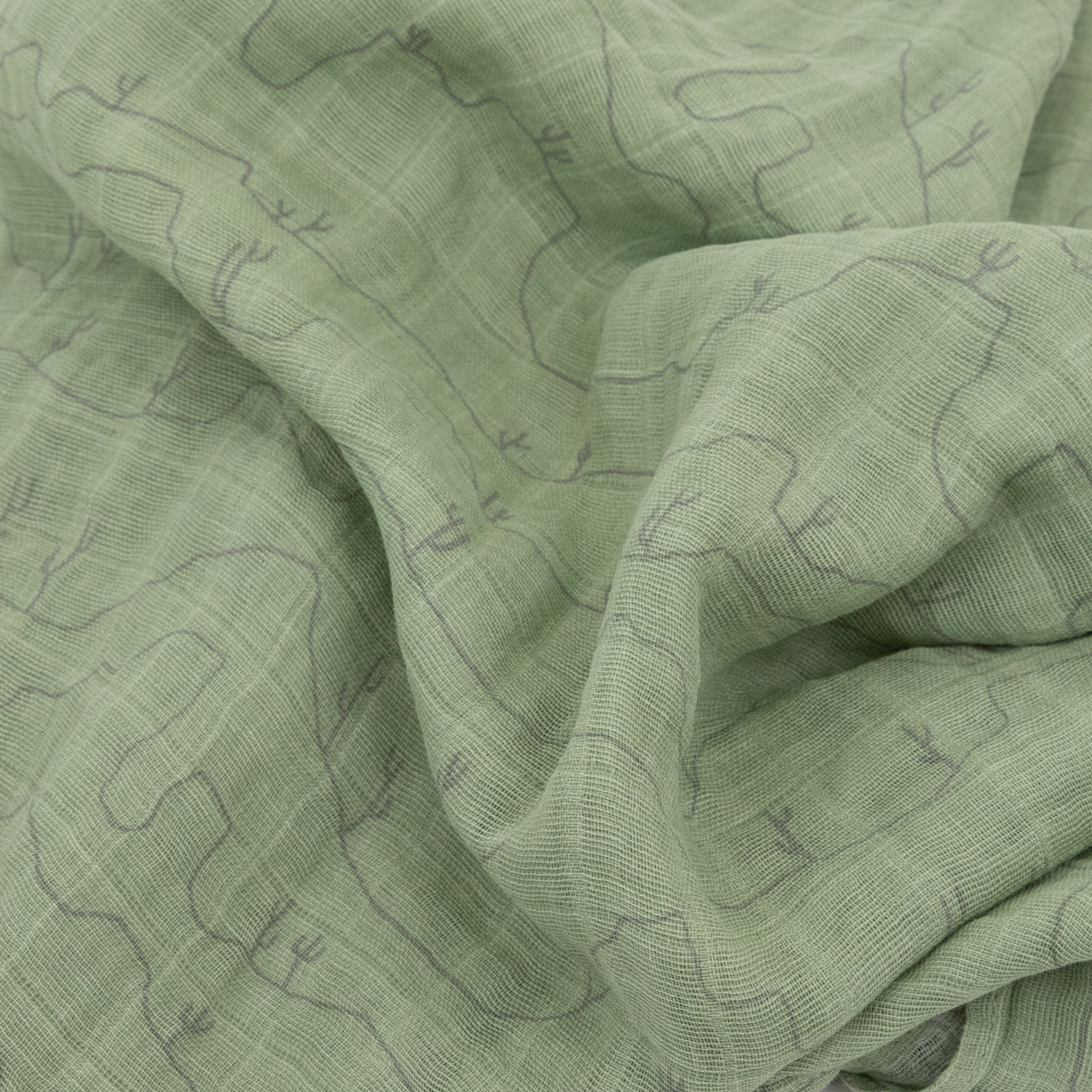 Cotton Muslin Swaddle Blanket - Cactus Lines