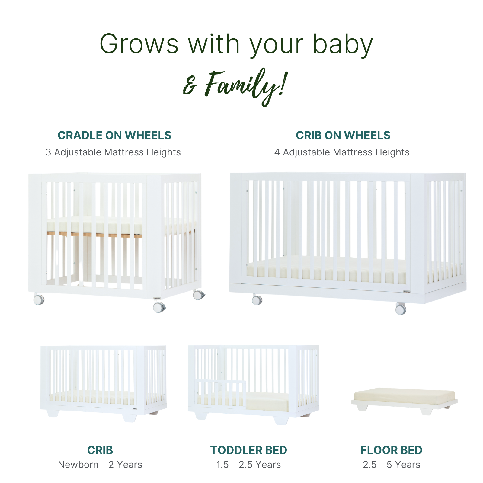dadada Baby Spirit 8-in-1 Convertible Crib