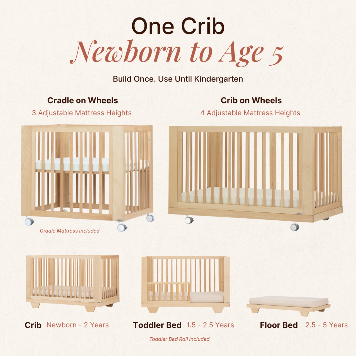 dadada Baby Spirit 8-in-1 Convertible Crib