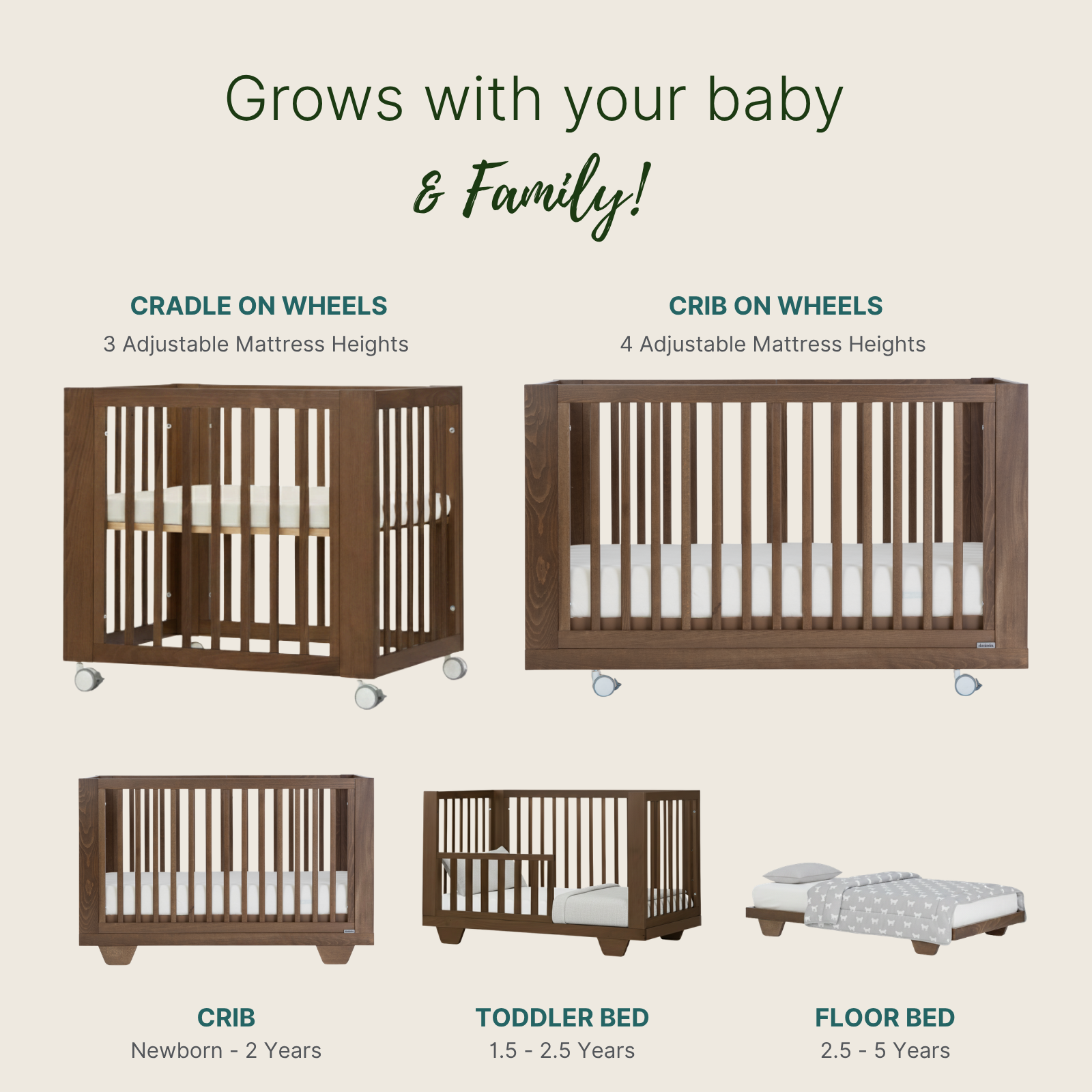 dadada Baby Spirit 8-in-1 Convertible Crib
